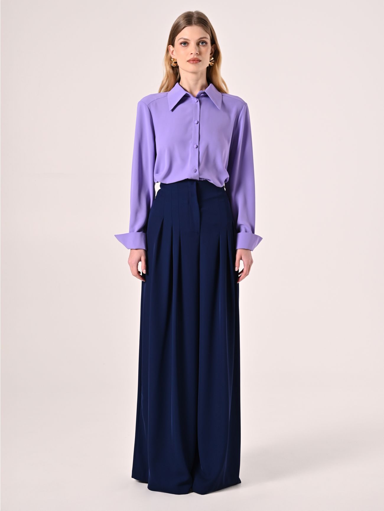 Palazzo-Hose in Marineblau det_1