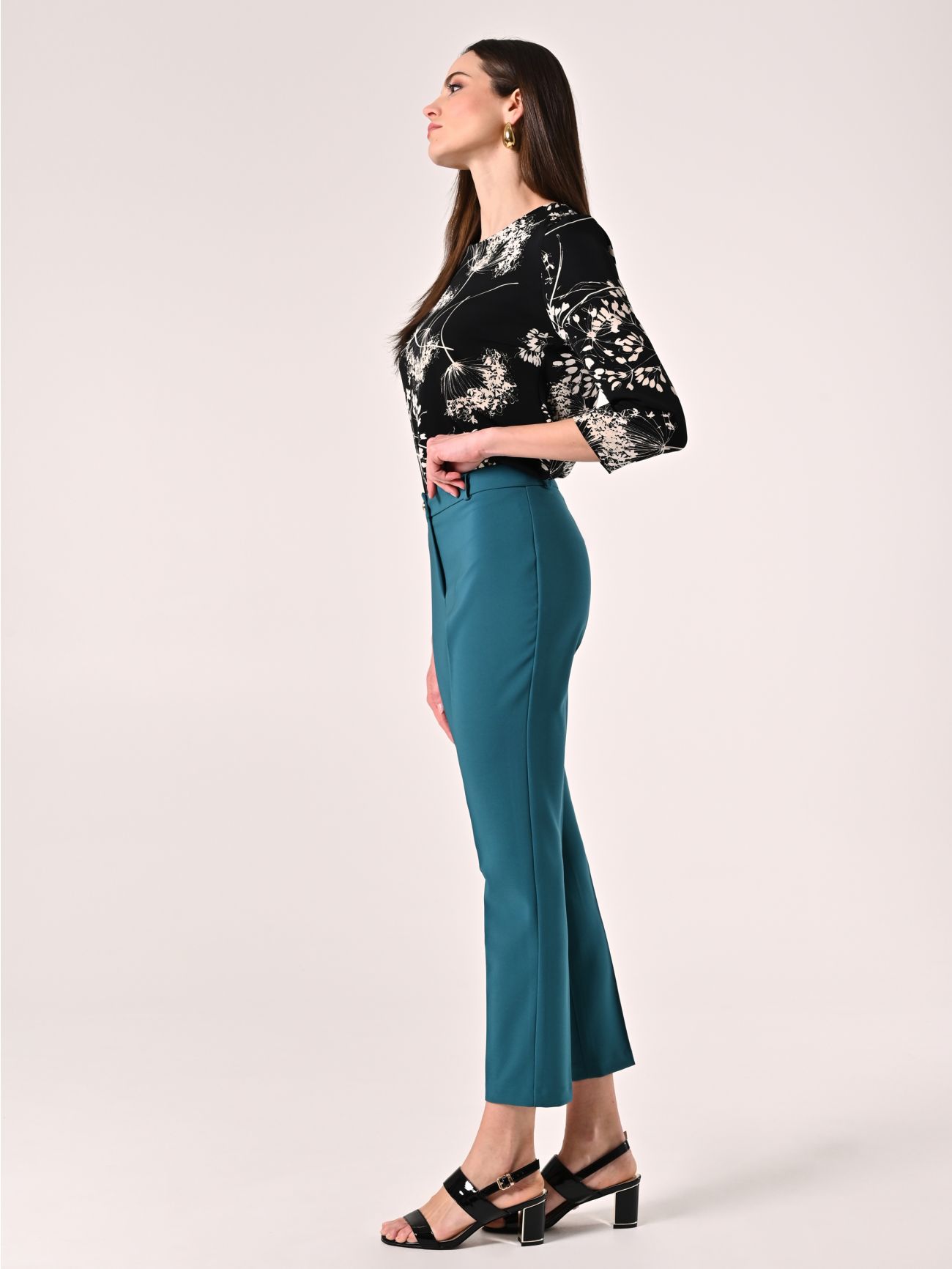 Trousers in Royal Green Technical Fabric in_i7