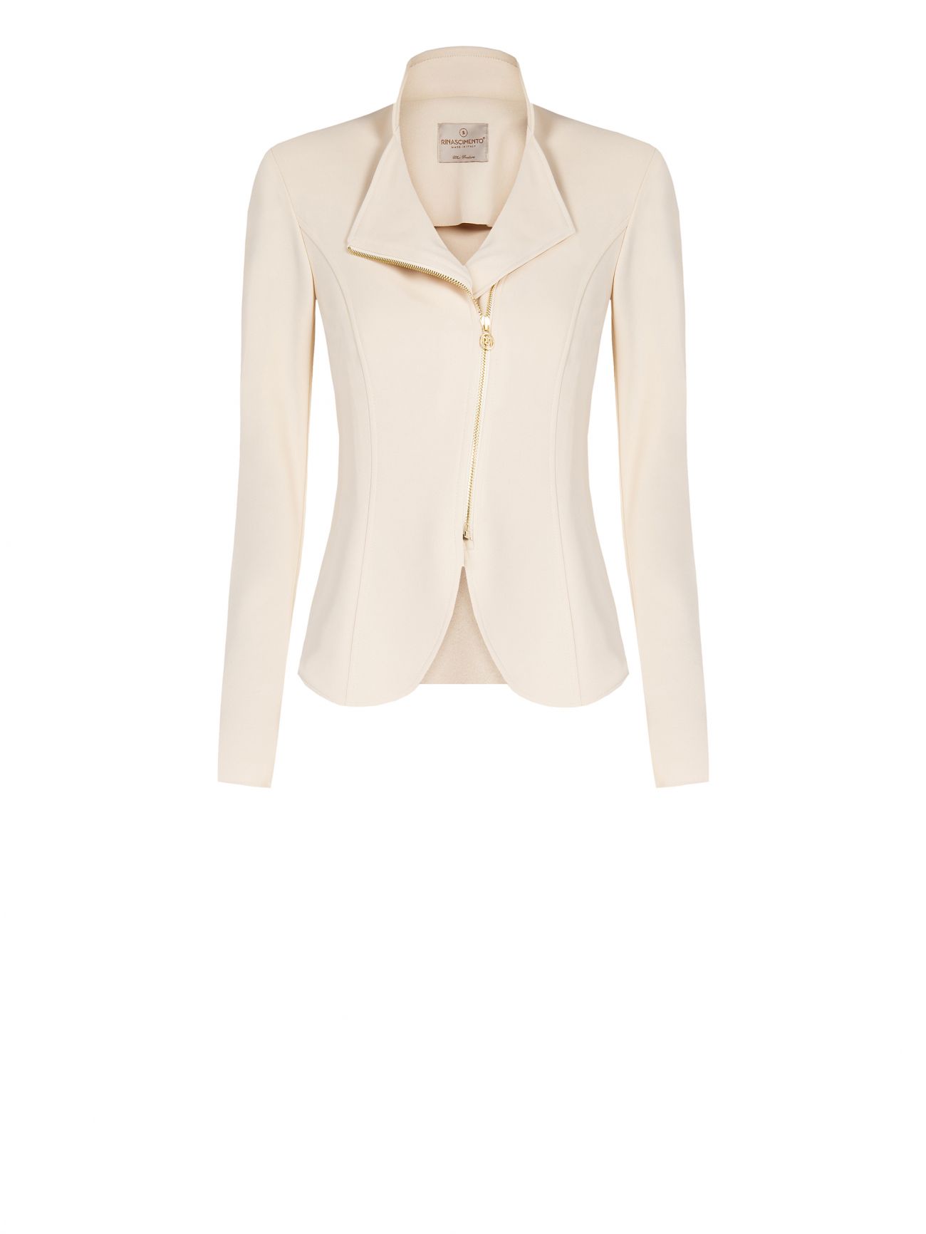 Giacca Zip in Scuba mano Crepe det_4
