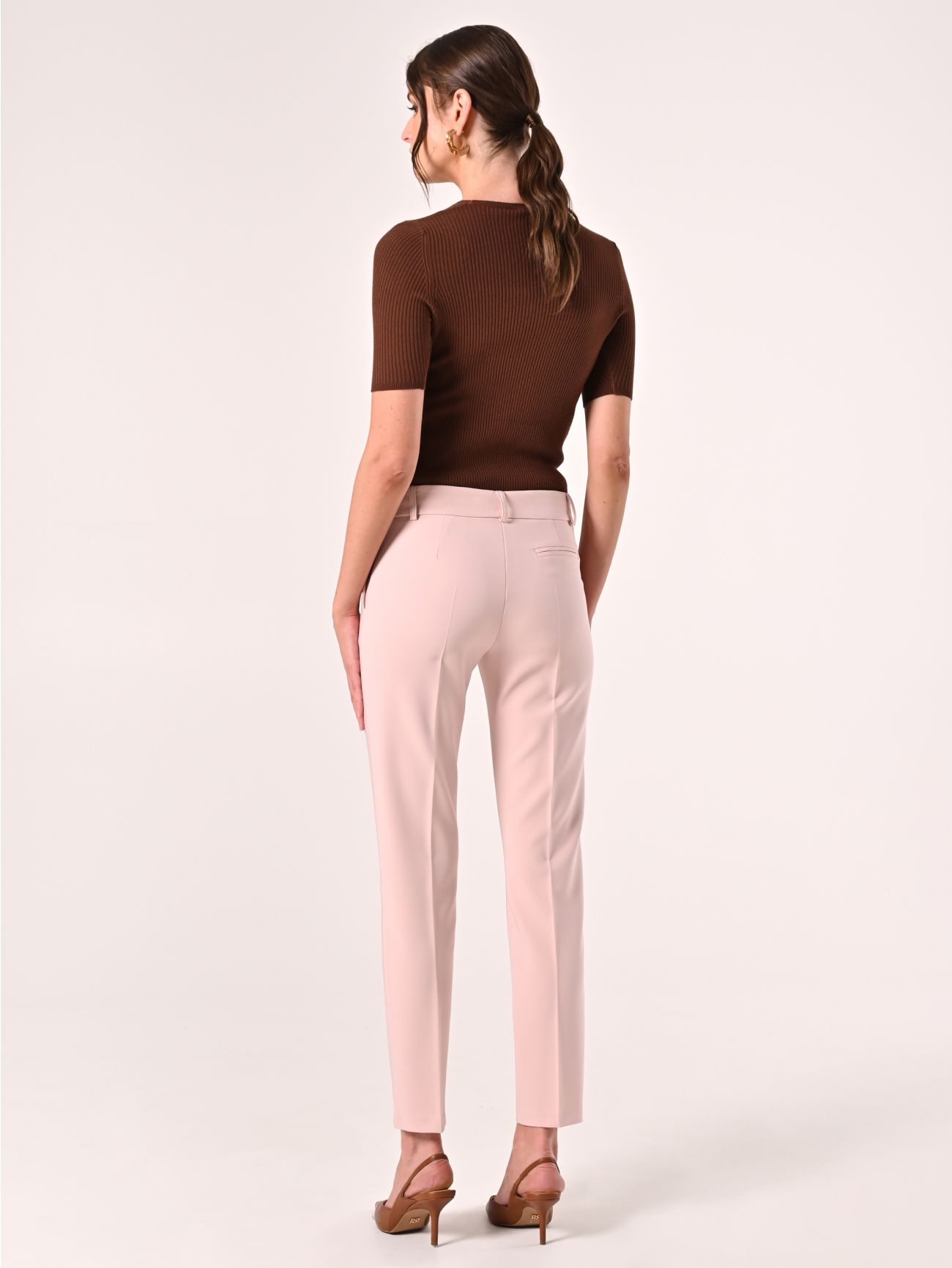 Pantalon rose clair en tissu technique det_3