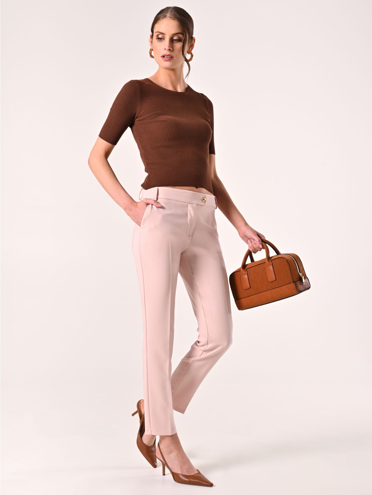 Pantalon rose clair en tissu technique sp_e1