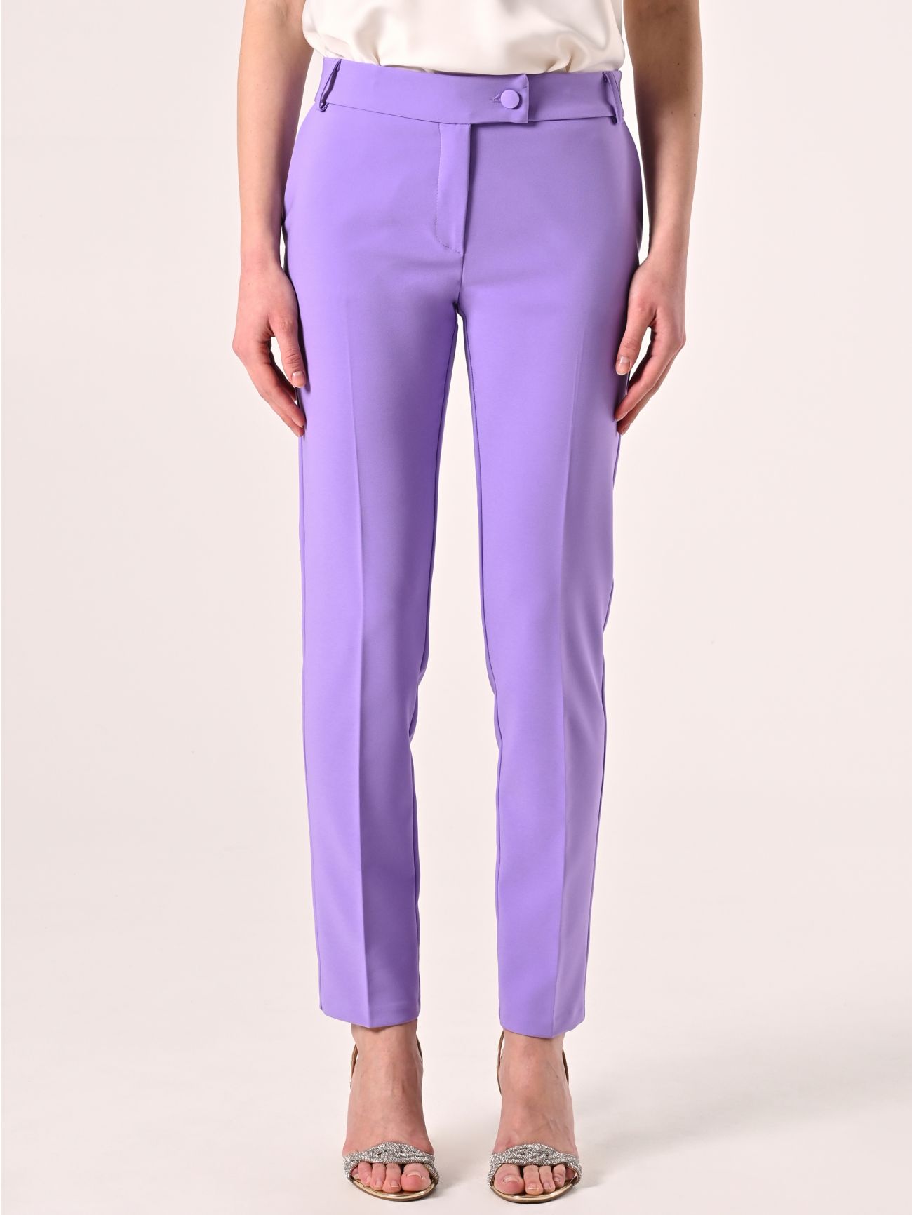 Lilac Trousers in Technical Fabric det_2