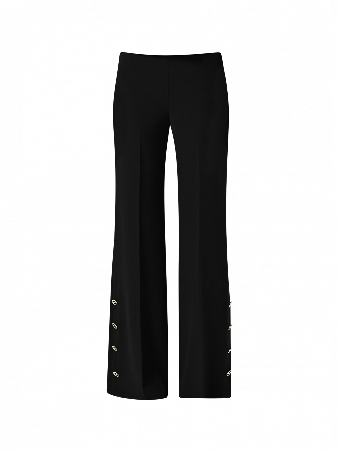 Black Palazzo Trousers in Scuba Crepe Fabric det_4