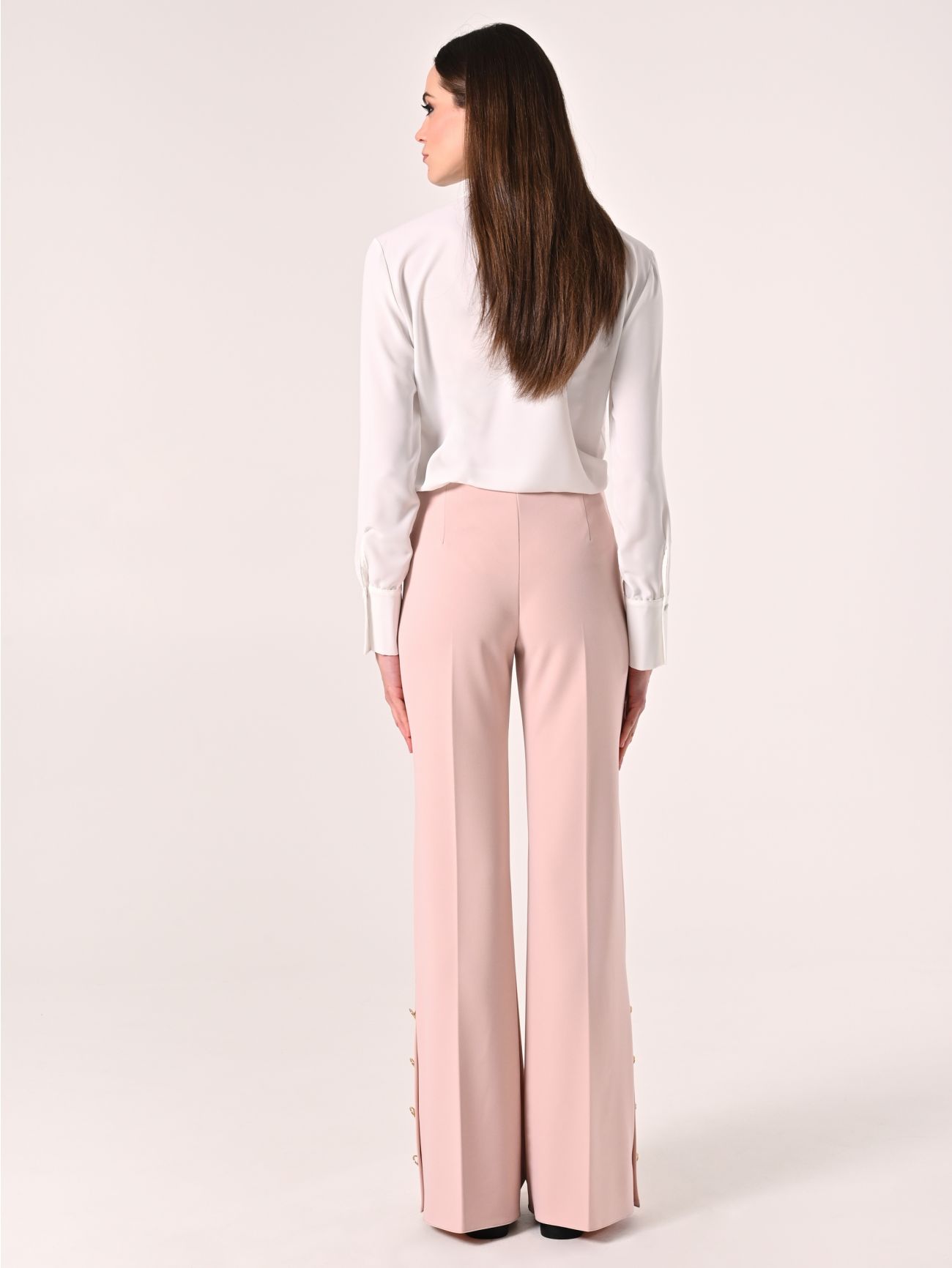 Palazzo Trousers in Light Pink Scuba Crepe Fabric det_3