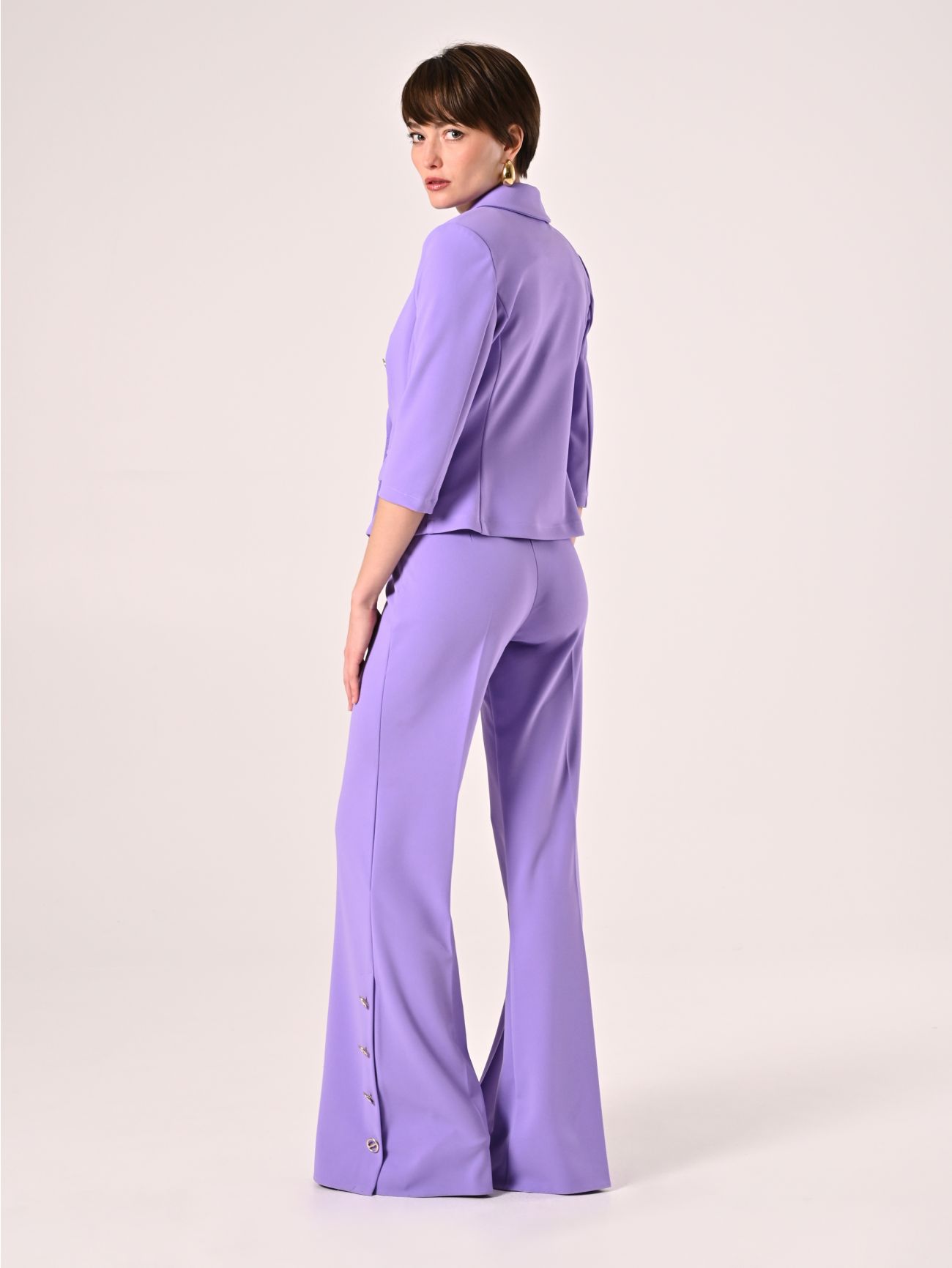 Pantaloni Palazzo in Scuba Mano Crepe Viola Lavanda det_3