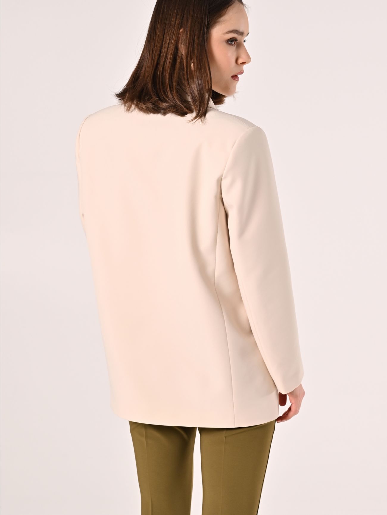 Giacca Monopetto Beige Chiaro det_3