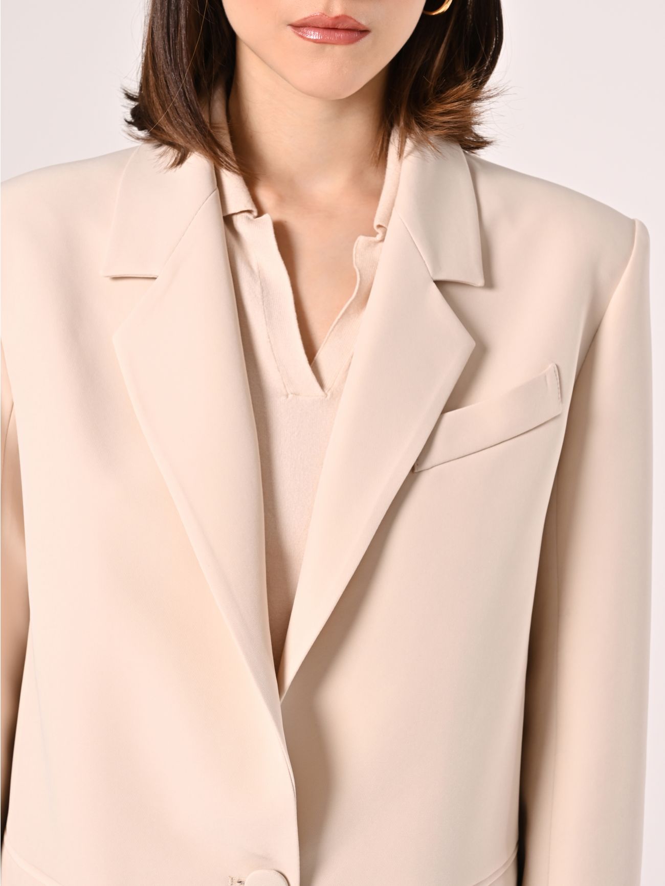 Giacca Monopetto Beige Chiaro in_i5