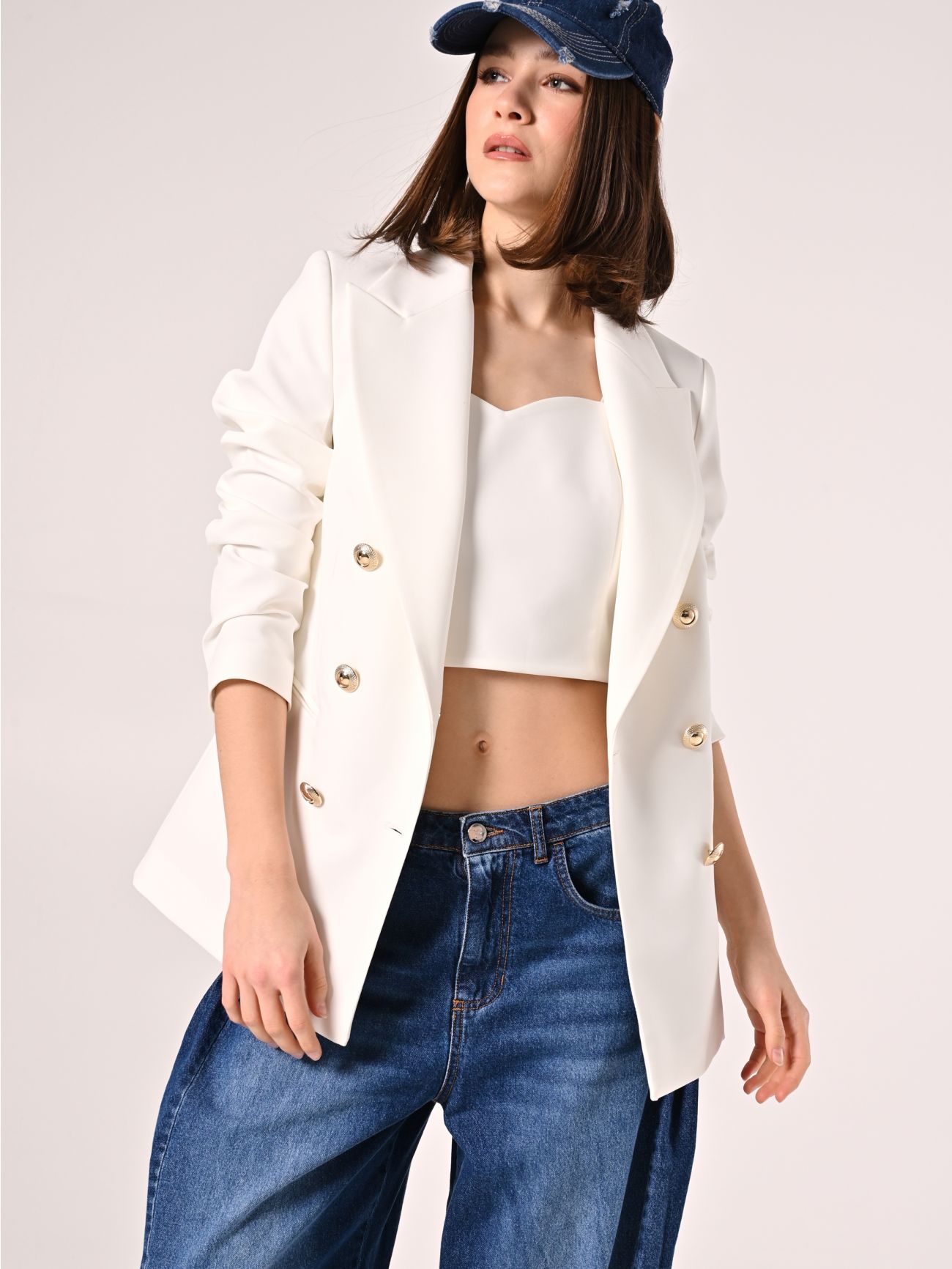 White Technical Fabric Top  Rinascimento