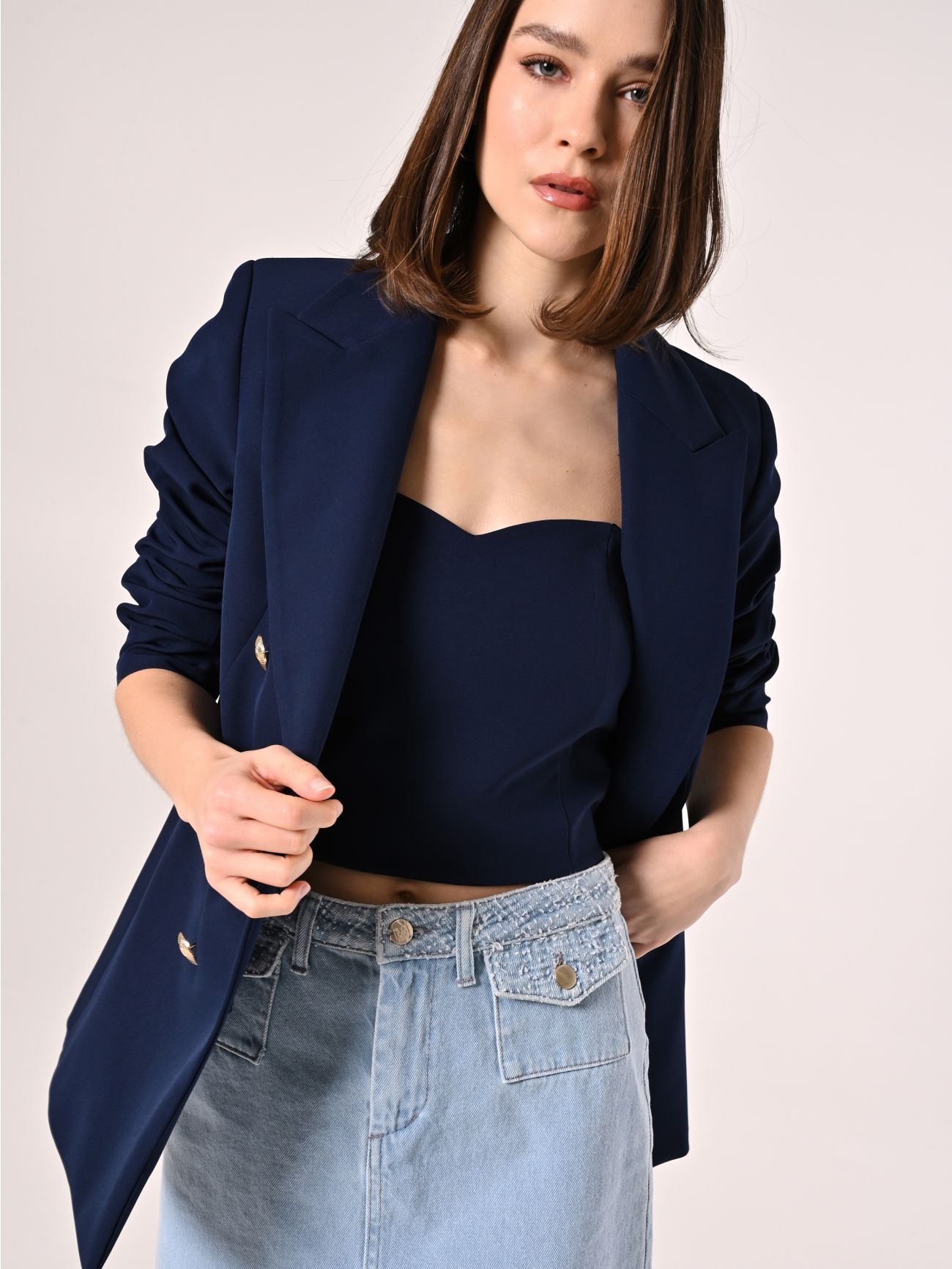 Blue Technical Fabric Top  Rinascimento