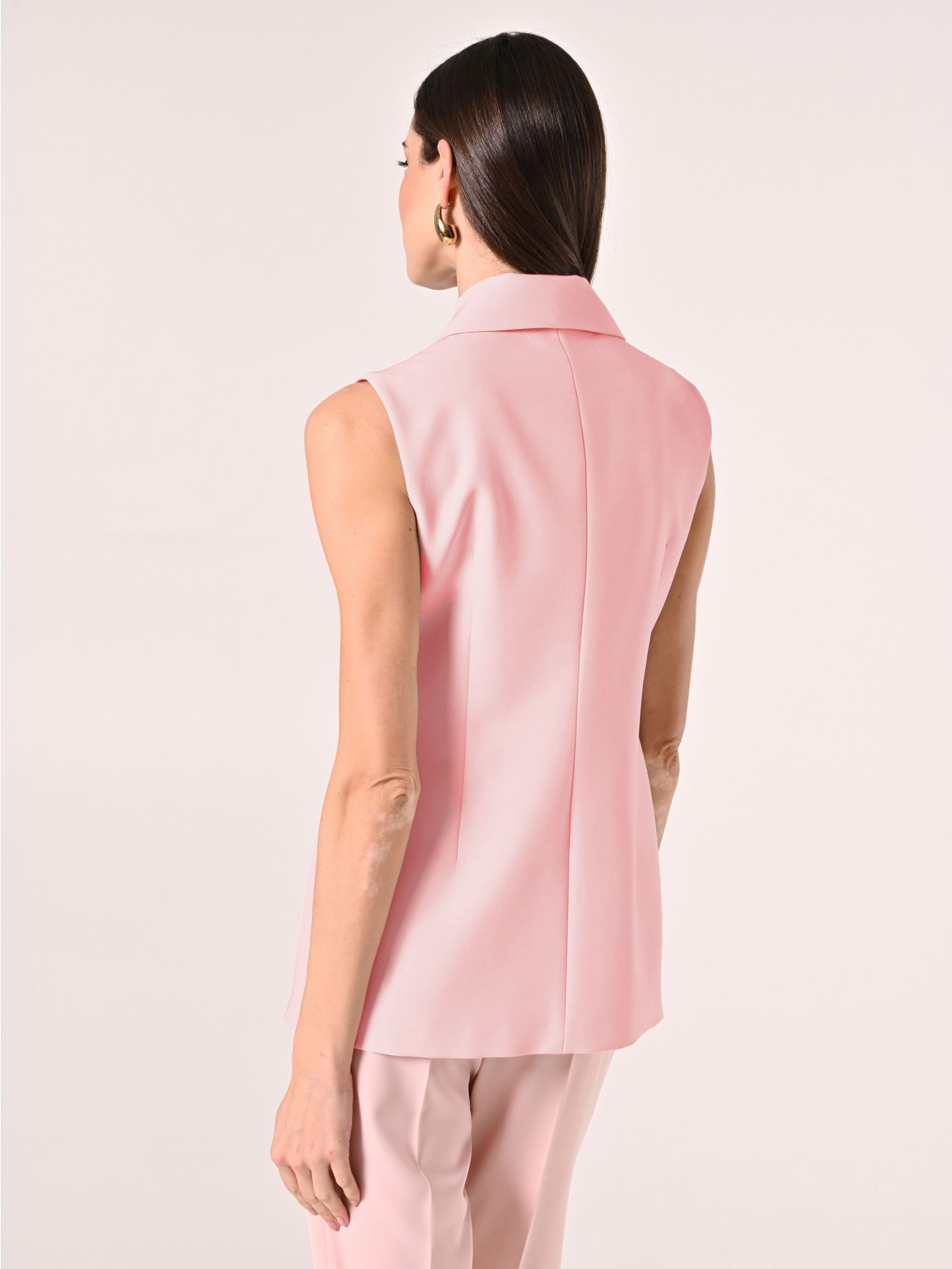 Gilet in Tessuto Tecnico Rosa Chiaro det_3