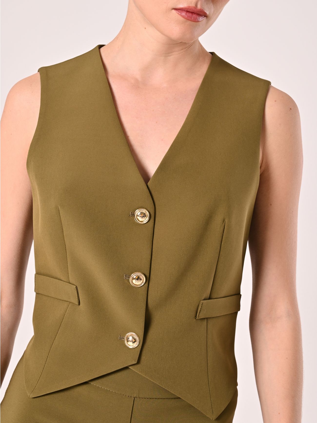 Gilet in Tessuto Tecnico Verde Militare in_i5