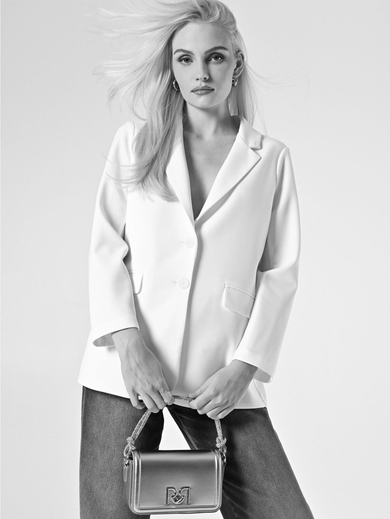 White Jacket with Removable Brooch  Rinascimento