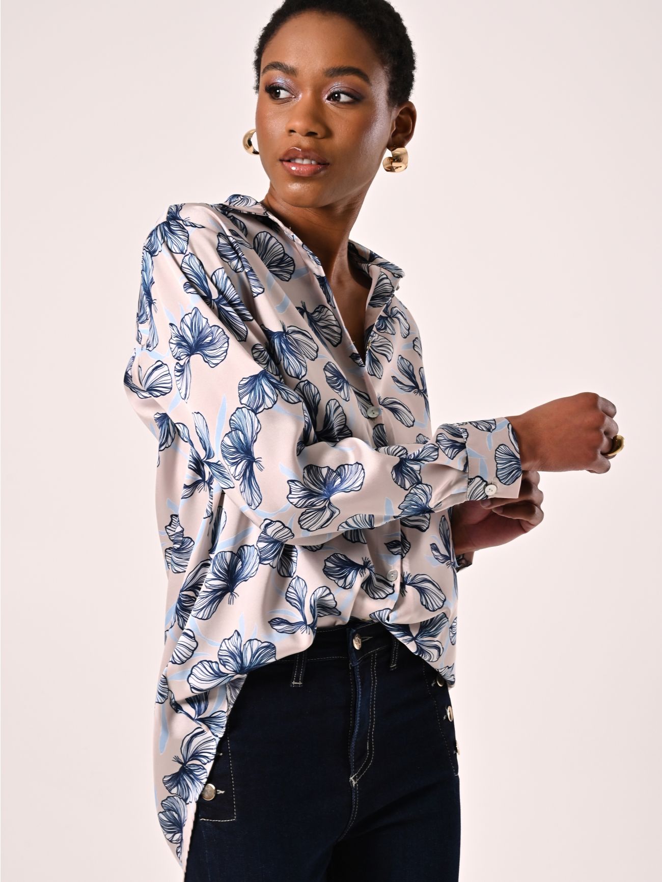Chemise en satin imprimé fleuri in_i7