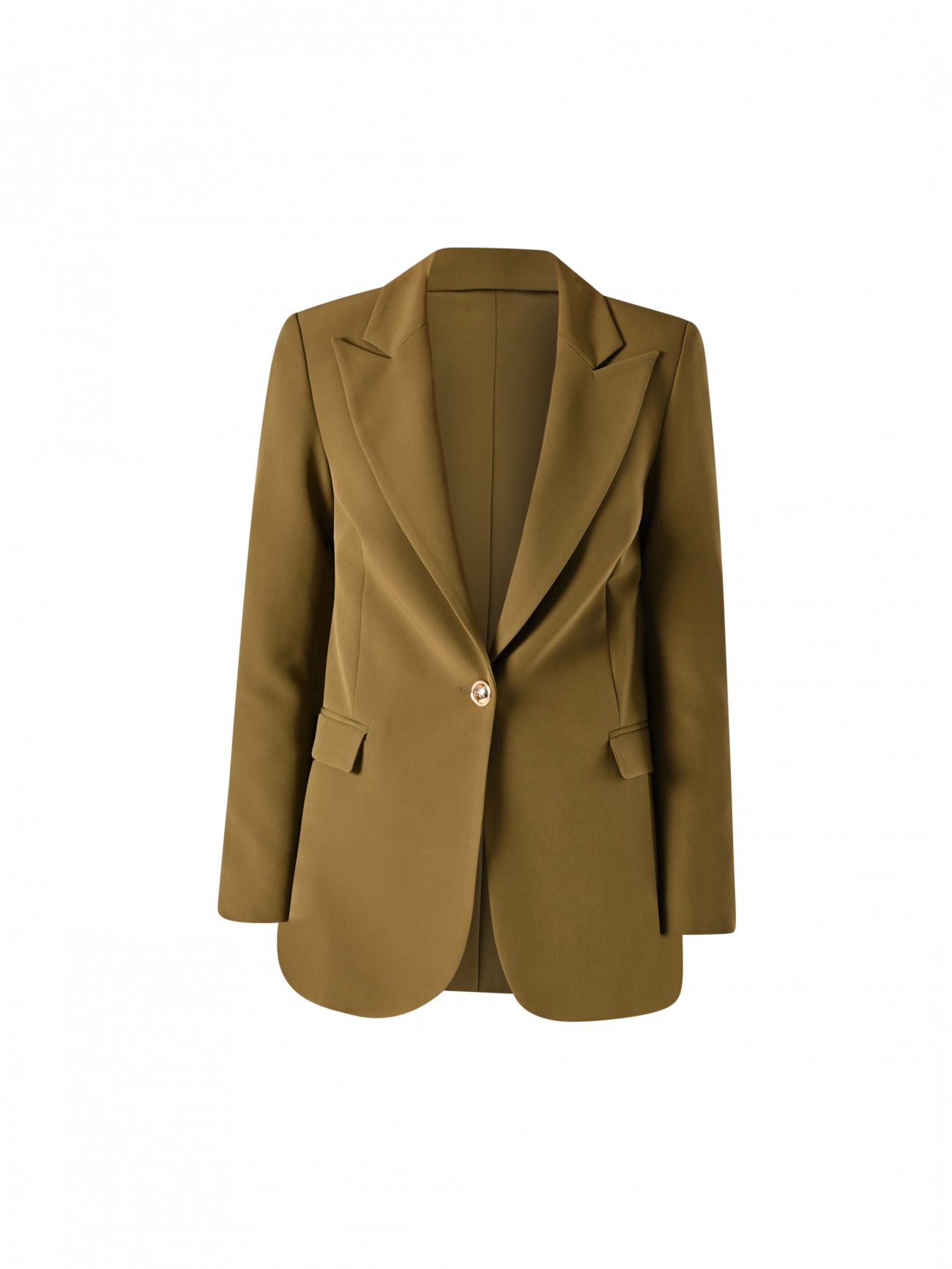 Giacca Monopetto con Bottoni Dorati Verde Militare det_4