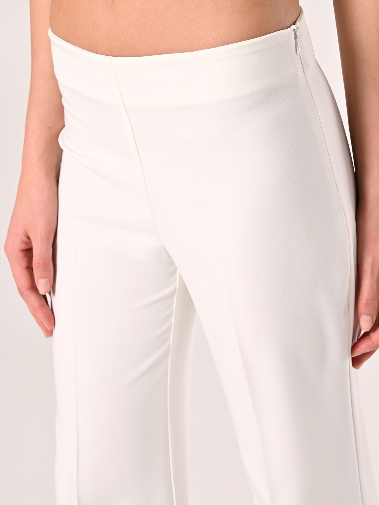 Palazzo Trousers in White Technical Fabric in_i5