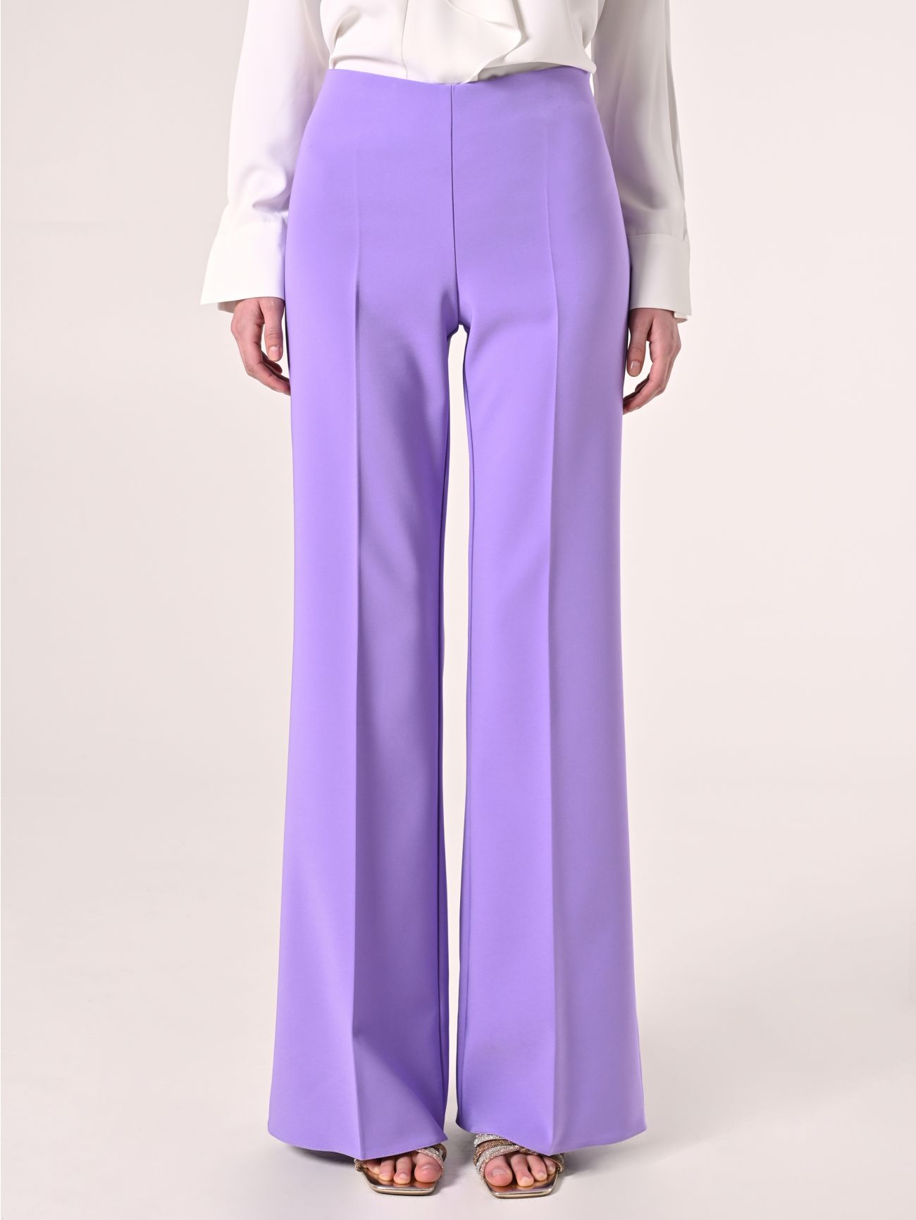 Pantalón palazzo en tejido técnico morado det_2