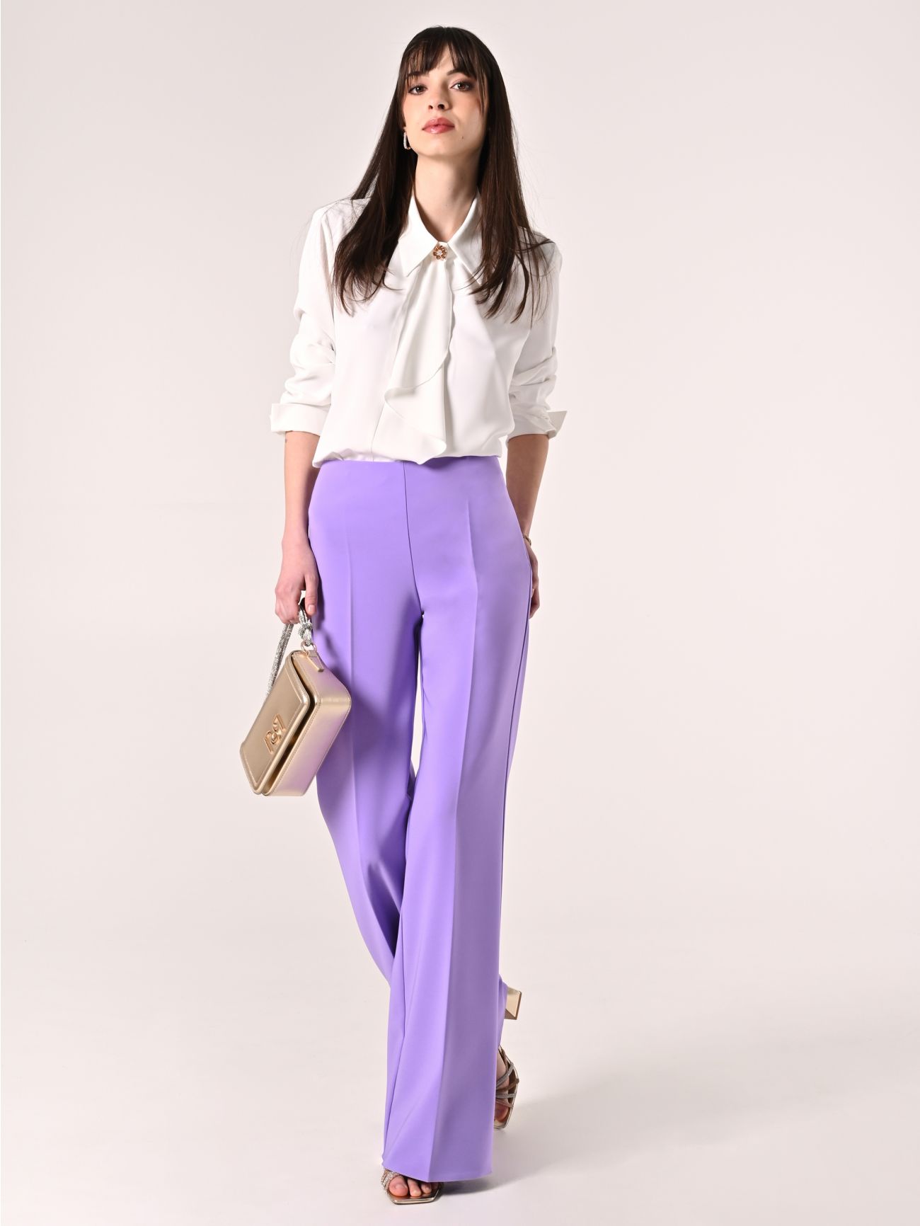 Pantalón palazzo en tejido técnico morado sp_e1
