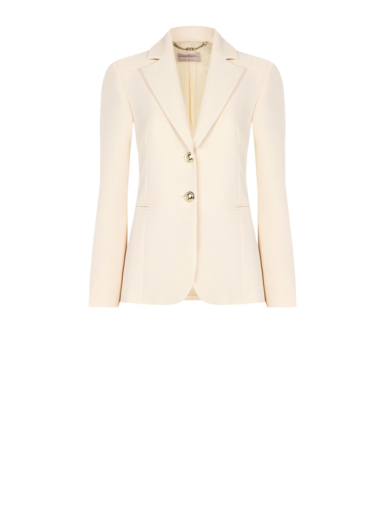 Two-Button Jacket in Light Beige Technical Fabric det_4