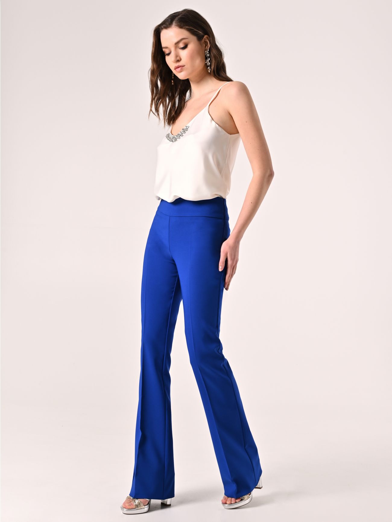 China Blue Trousers in Technical Fabric with Waistband in_i7