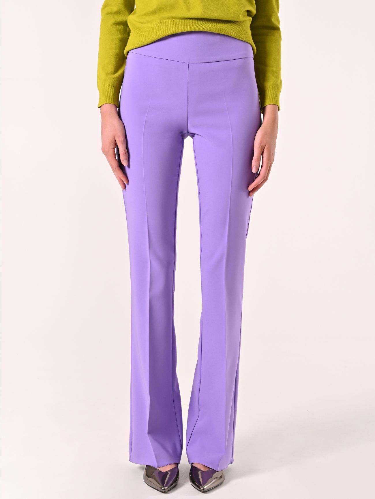 Lilac Trousers in Technical Fabric with Waistband det_2