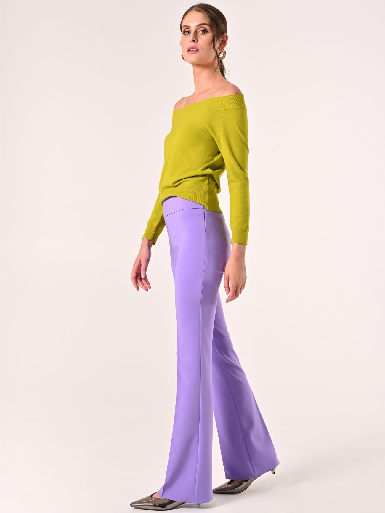 Lilac Trousers in Technical Fabric with Waistband in_i7