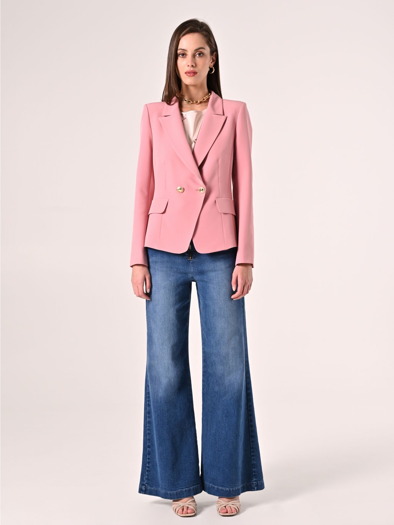 Powder Pink Jacket in Technical Fabric det_1