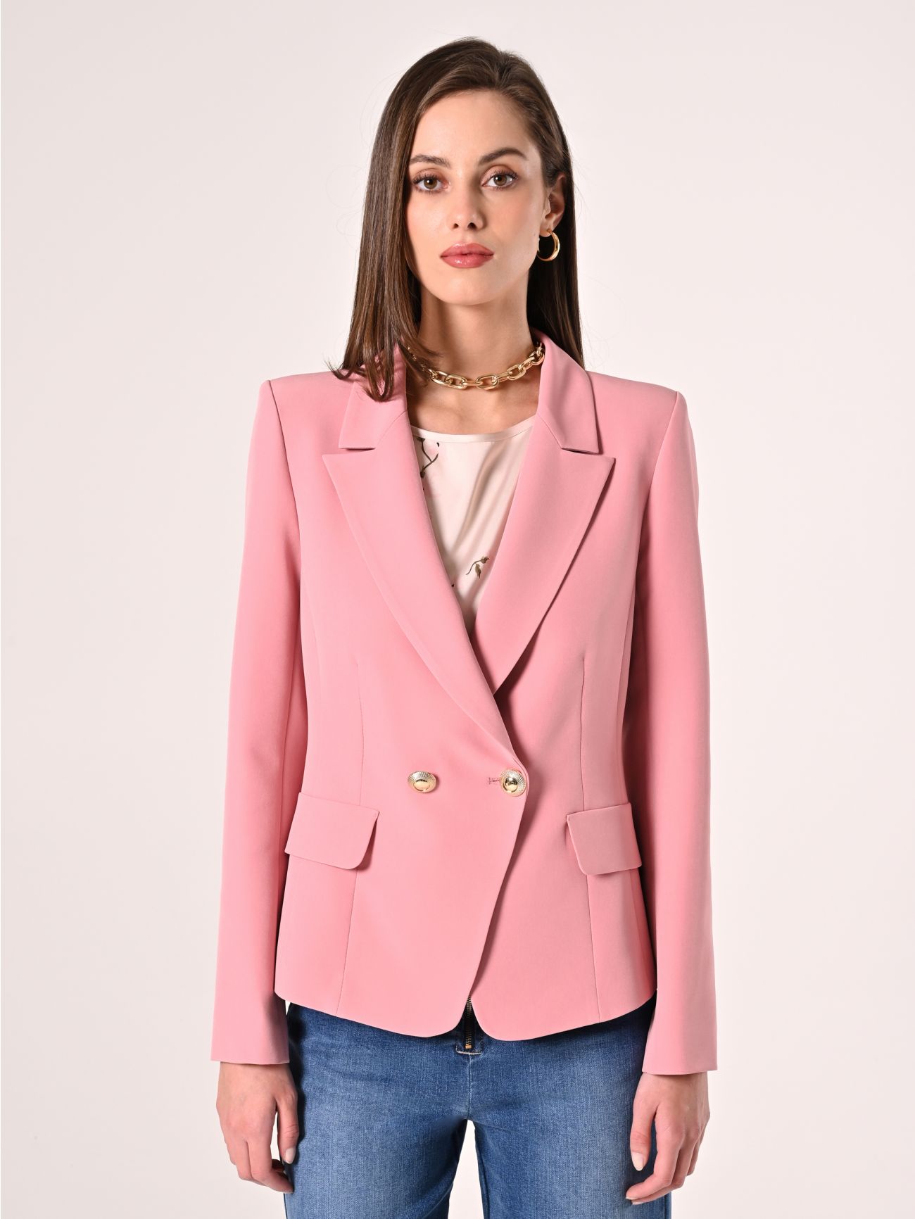 Powder Pink Jacket in Technical Fabric det_2