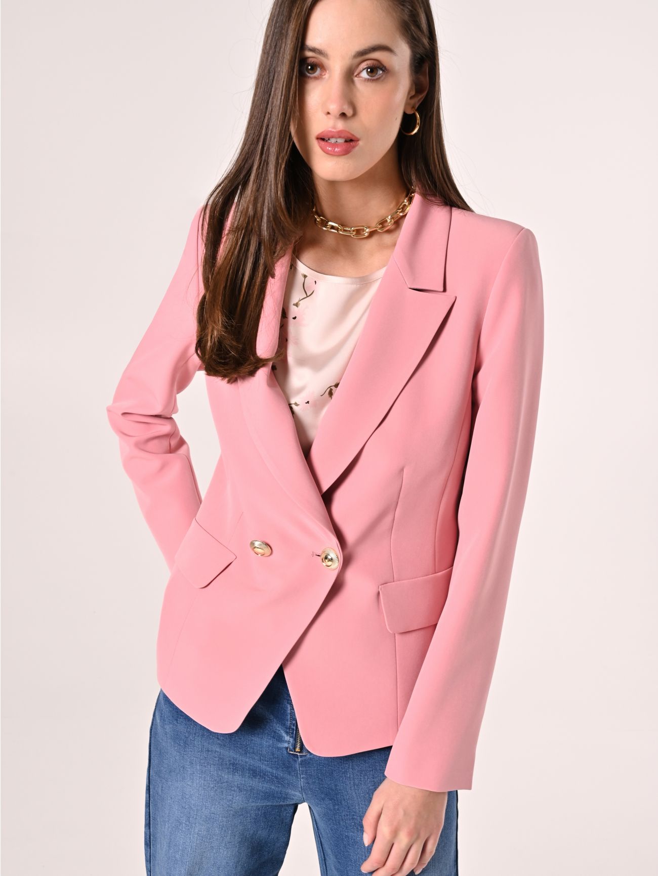 Powder Pink Jacket in Technical Fabric in_i7