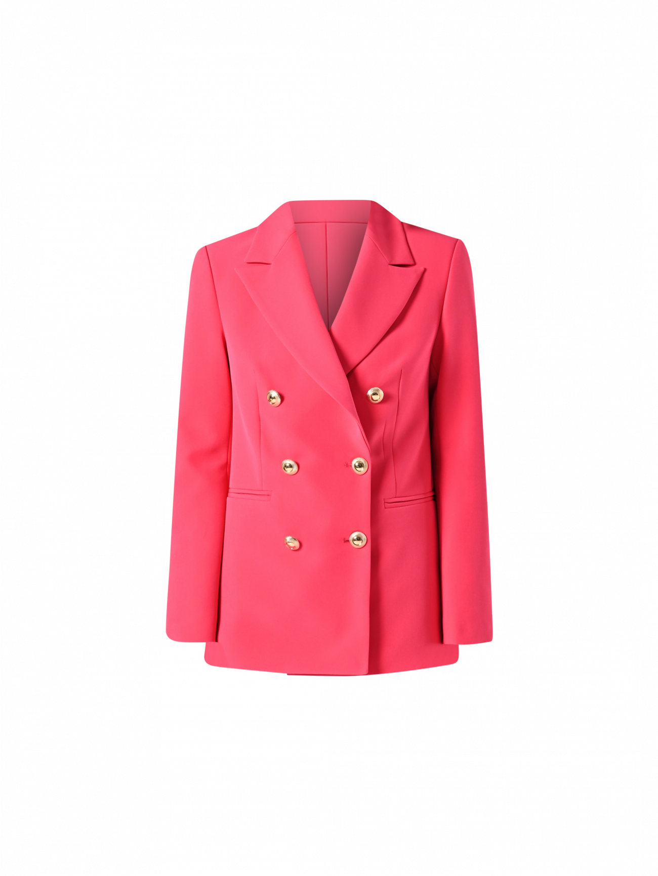 Zweireihige Jacke aus technischem Gewebe in Fuchsia det_4