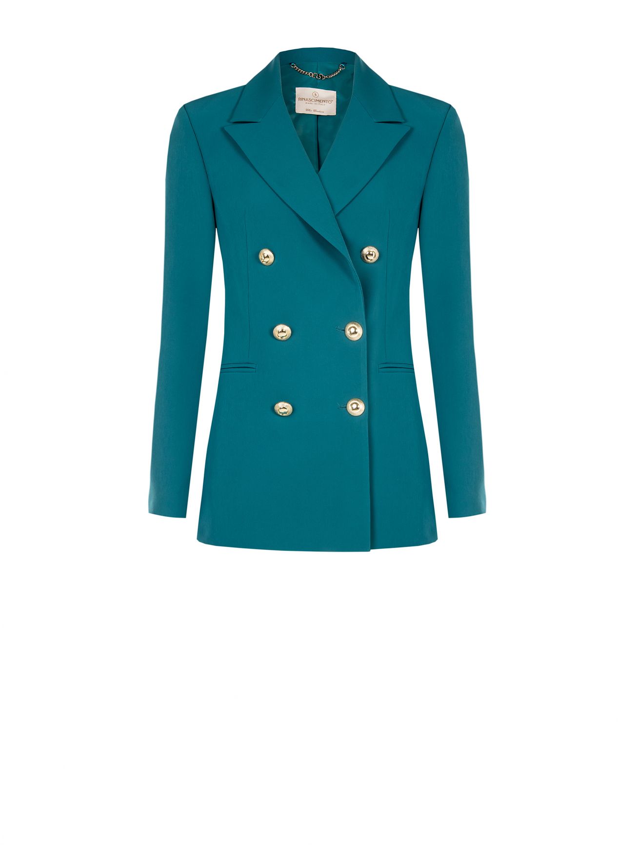 Chaqueta cruzada de tejido técnico verde realeza det_4