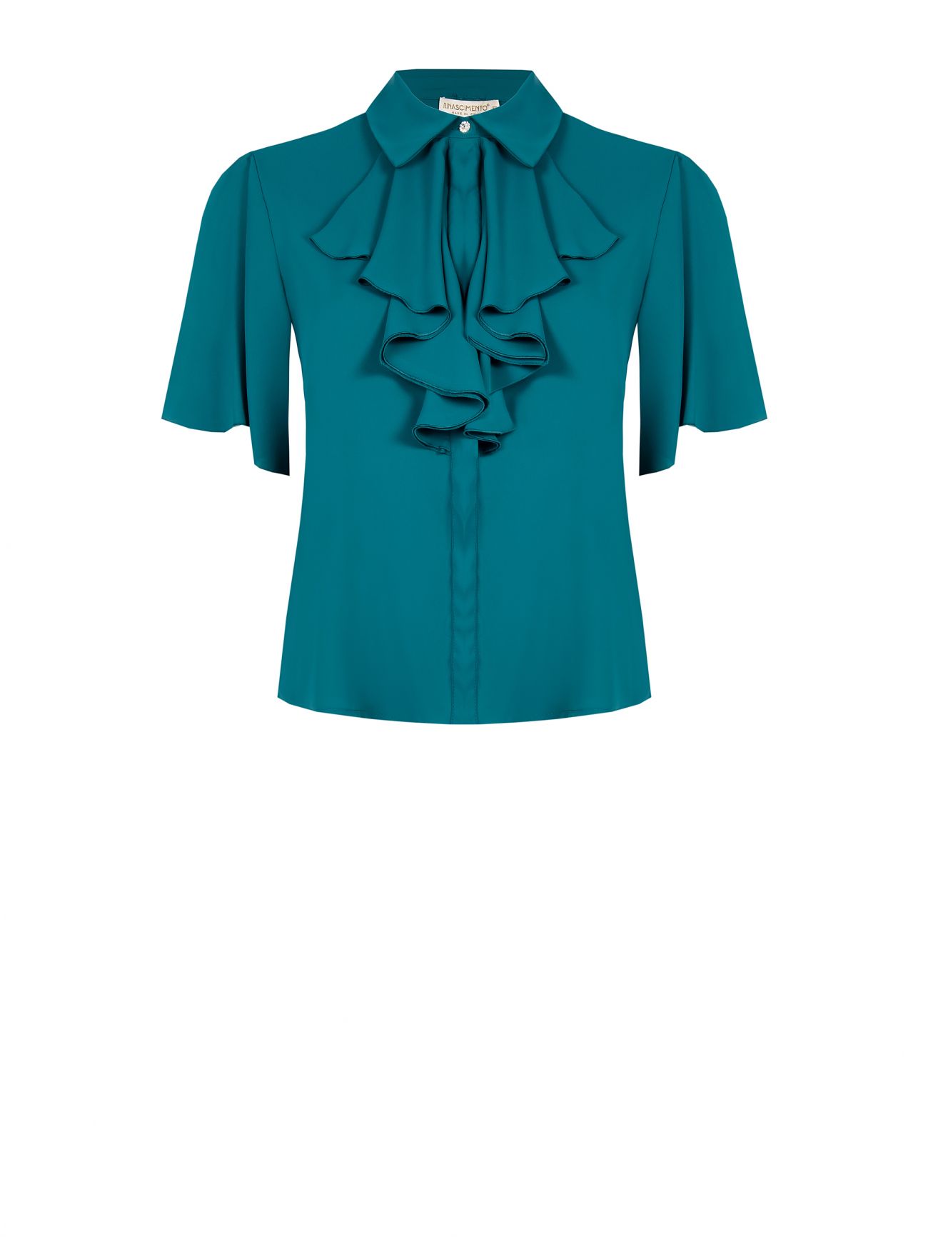 Curvy Royal Green Blouse det_4