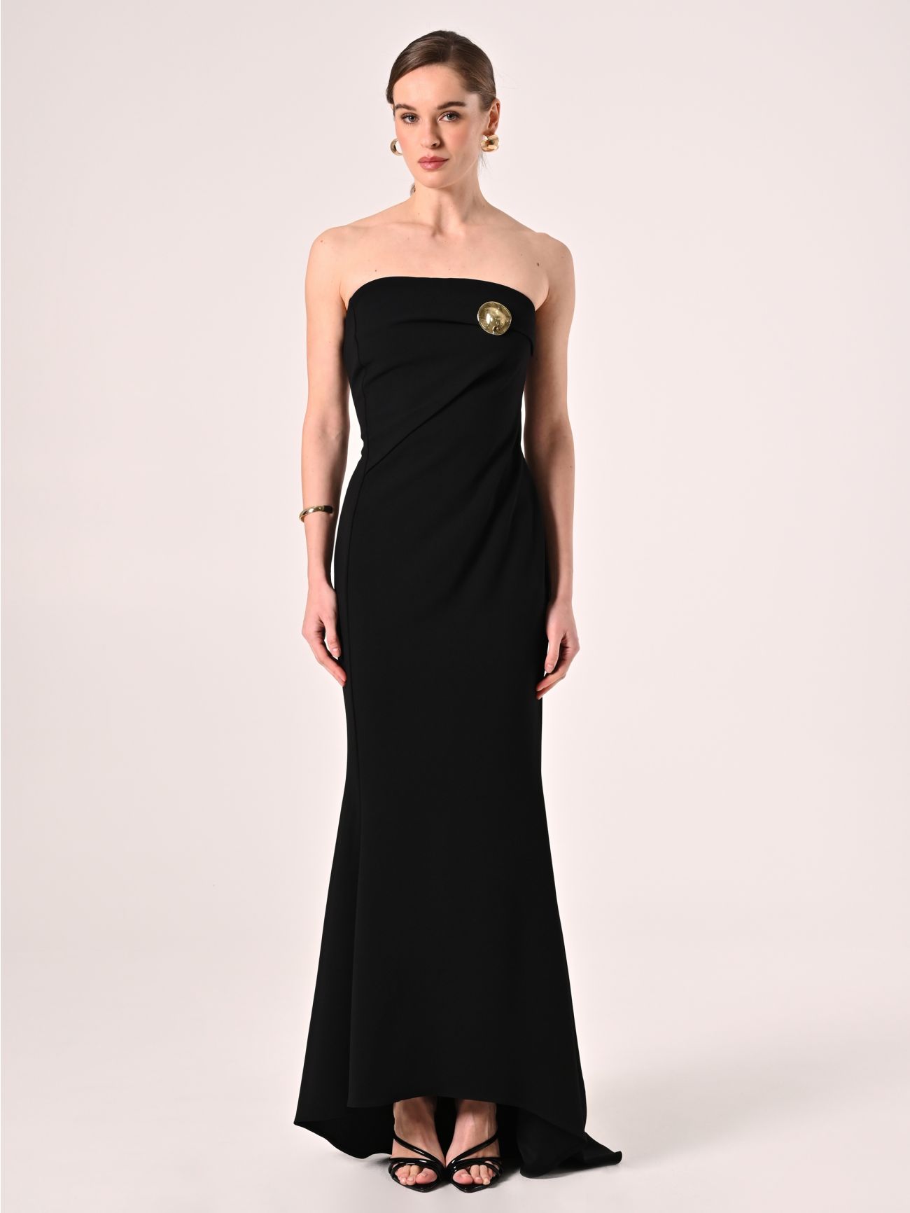 Langes Kleid in Schwarz det_1