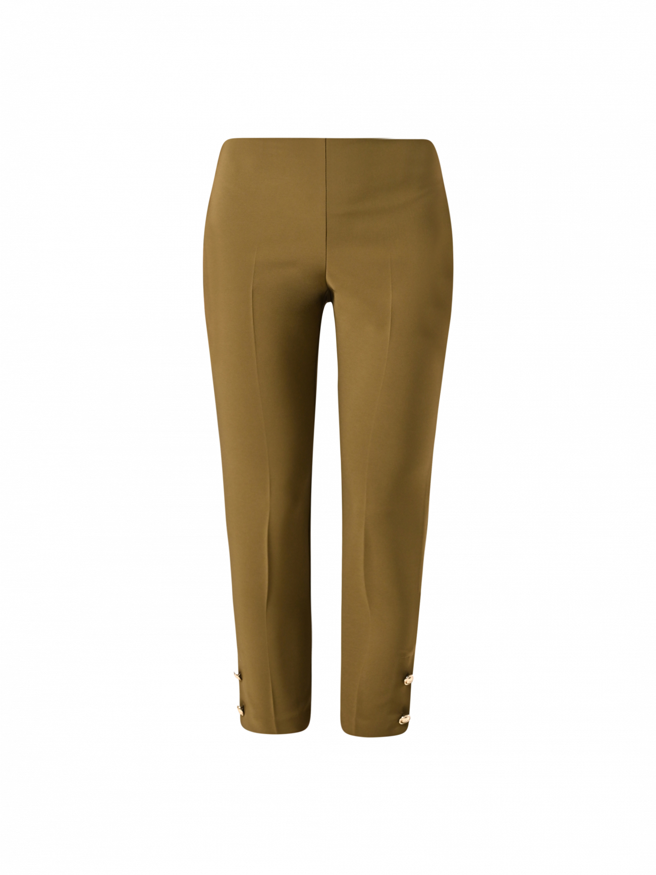Trousers with Buttons in Military Green Technical Fabric det_4