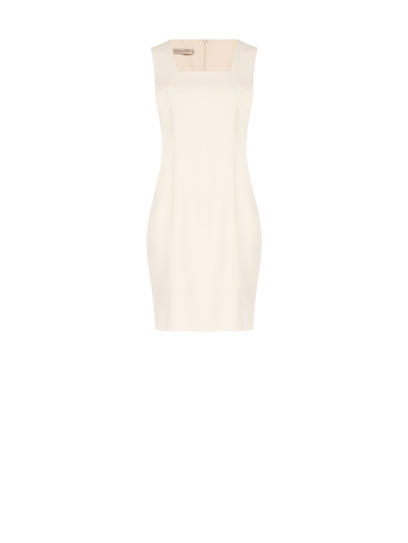 Vestido de tubo de tejido técnico beige claro det_4