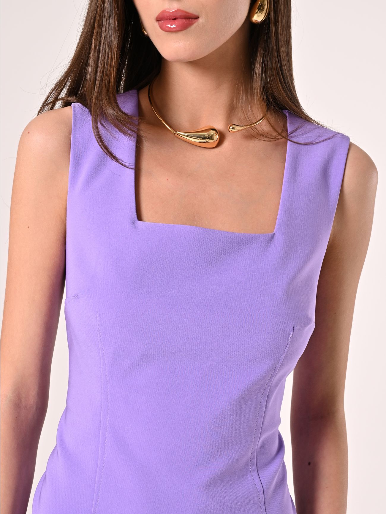 Sheath Dress in Lavender Technical Fabric in_i5