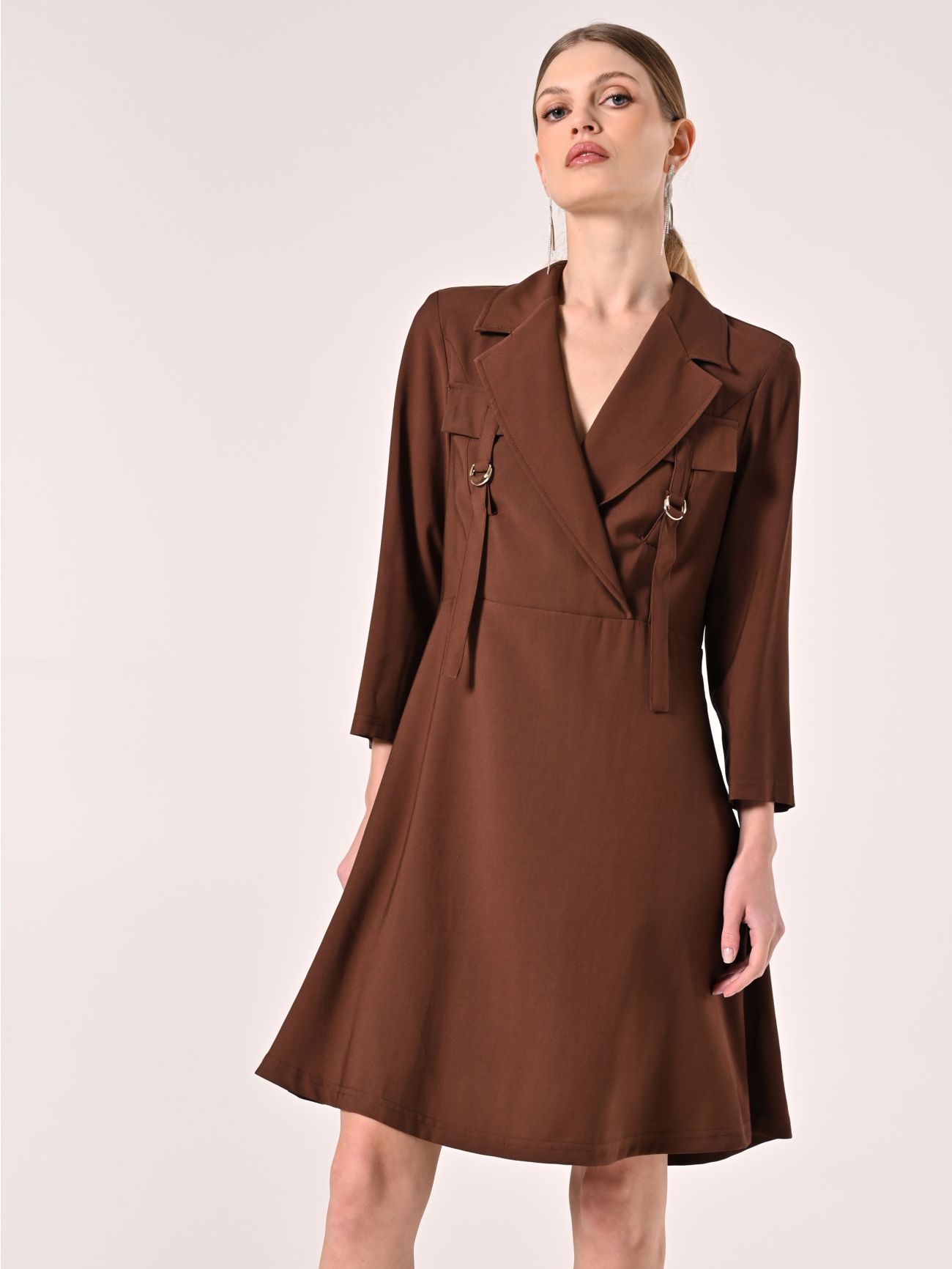 Vestido blazer marrón chocolate in_i7
