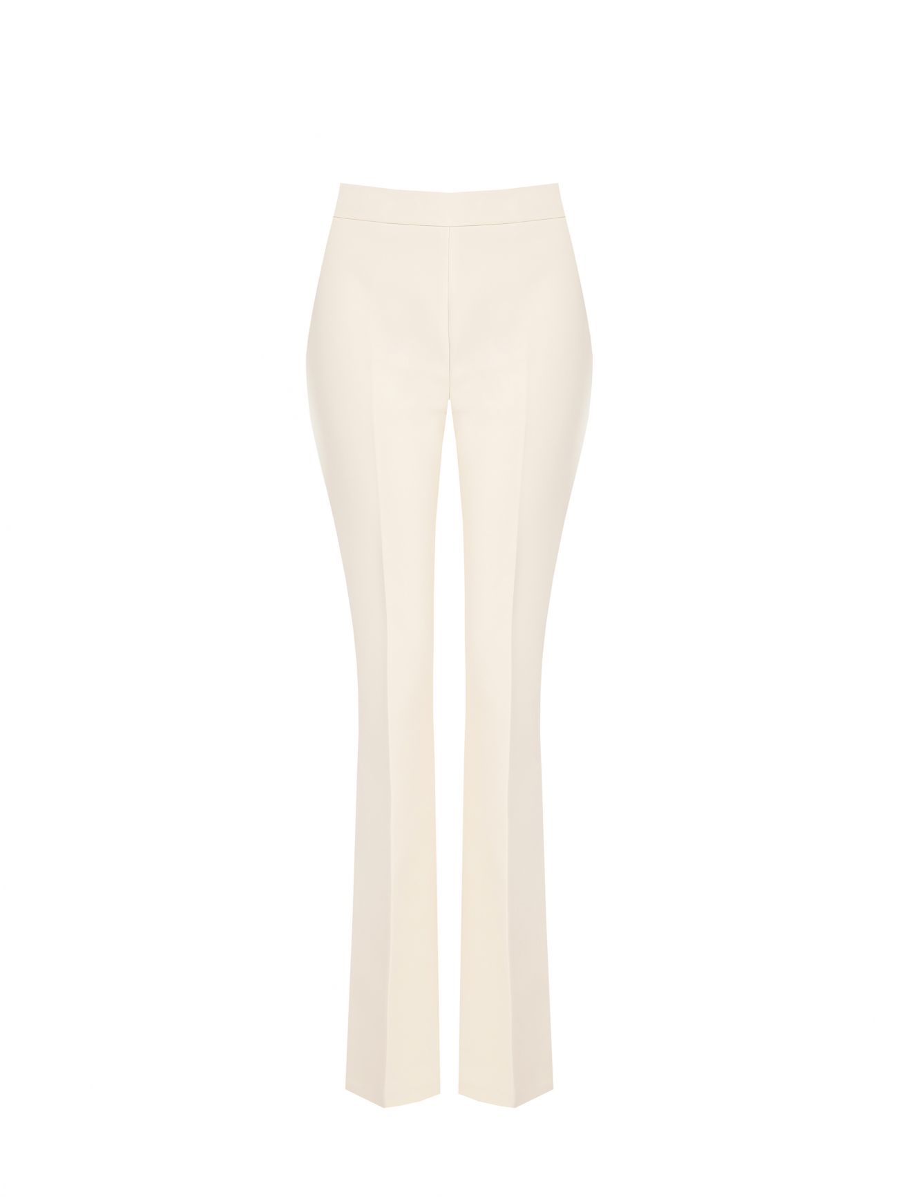 Flared Trousers in Light Beige Technical Fabric det_4