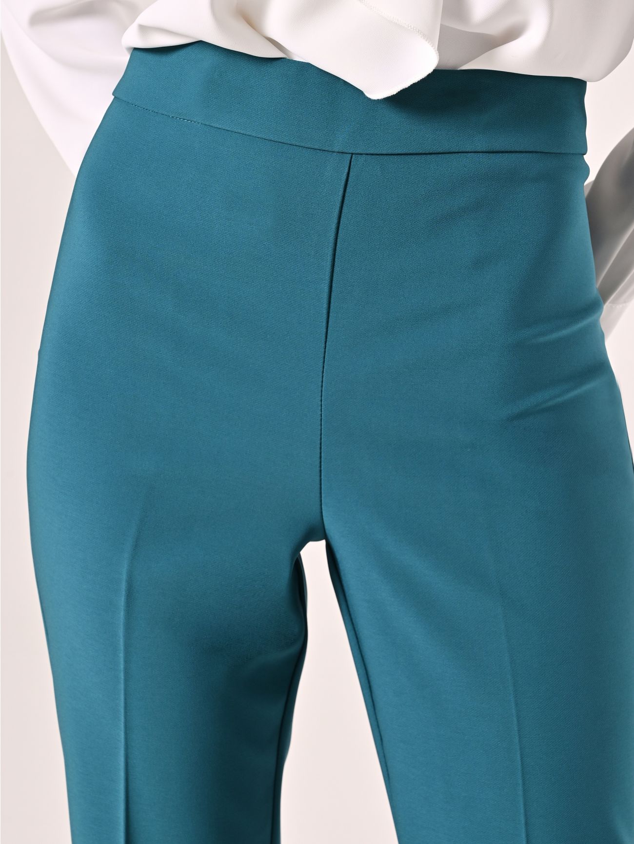 Flared Trousers in Royal Green Technical Fabric in_i5