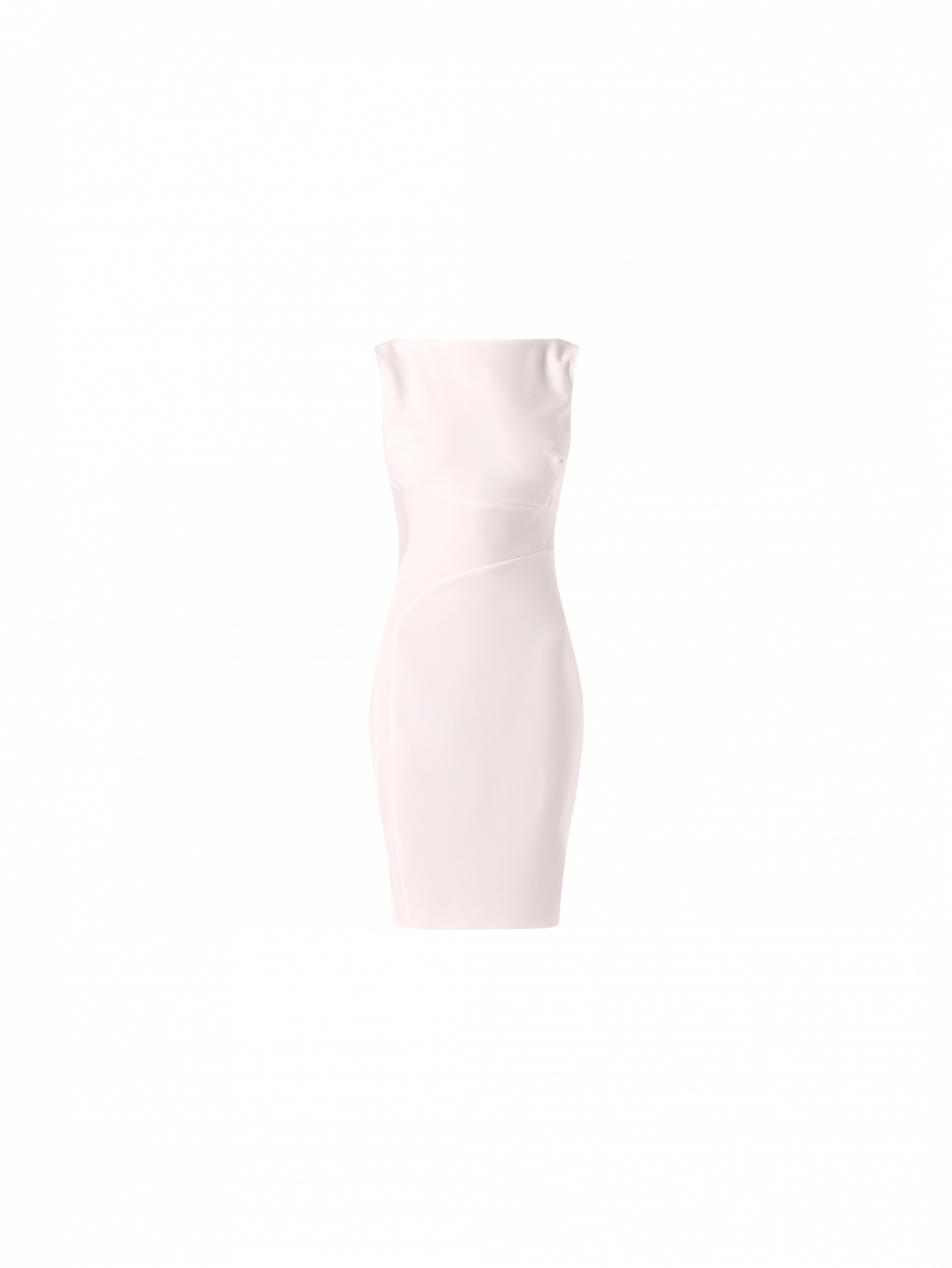 White Scuba Crepe Sheath Dress det_4