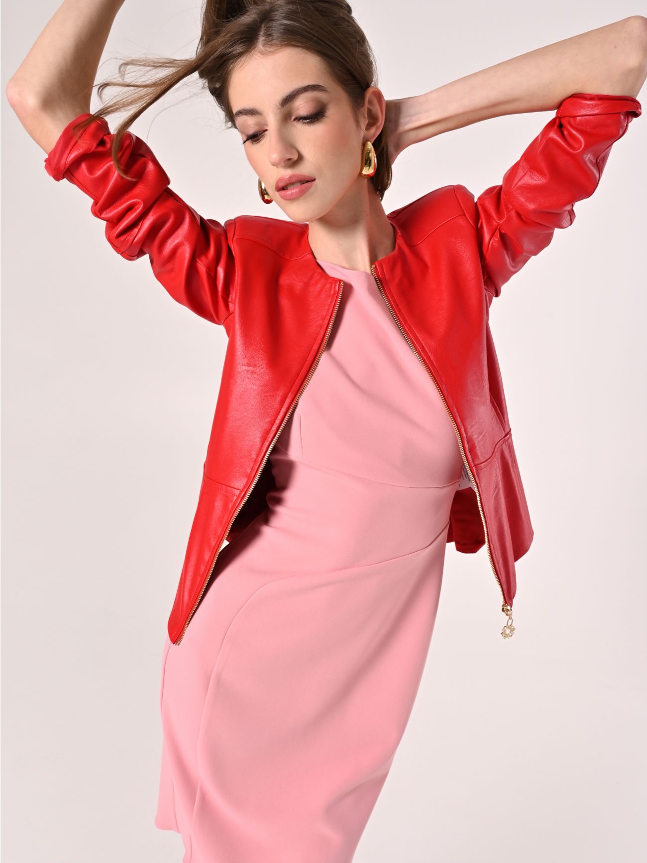 Powder Pink Scuba Crepe Sheath Dress sp_e1
