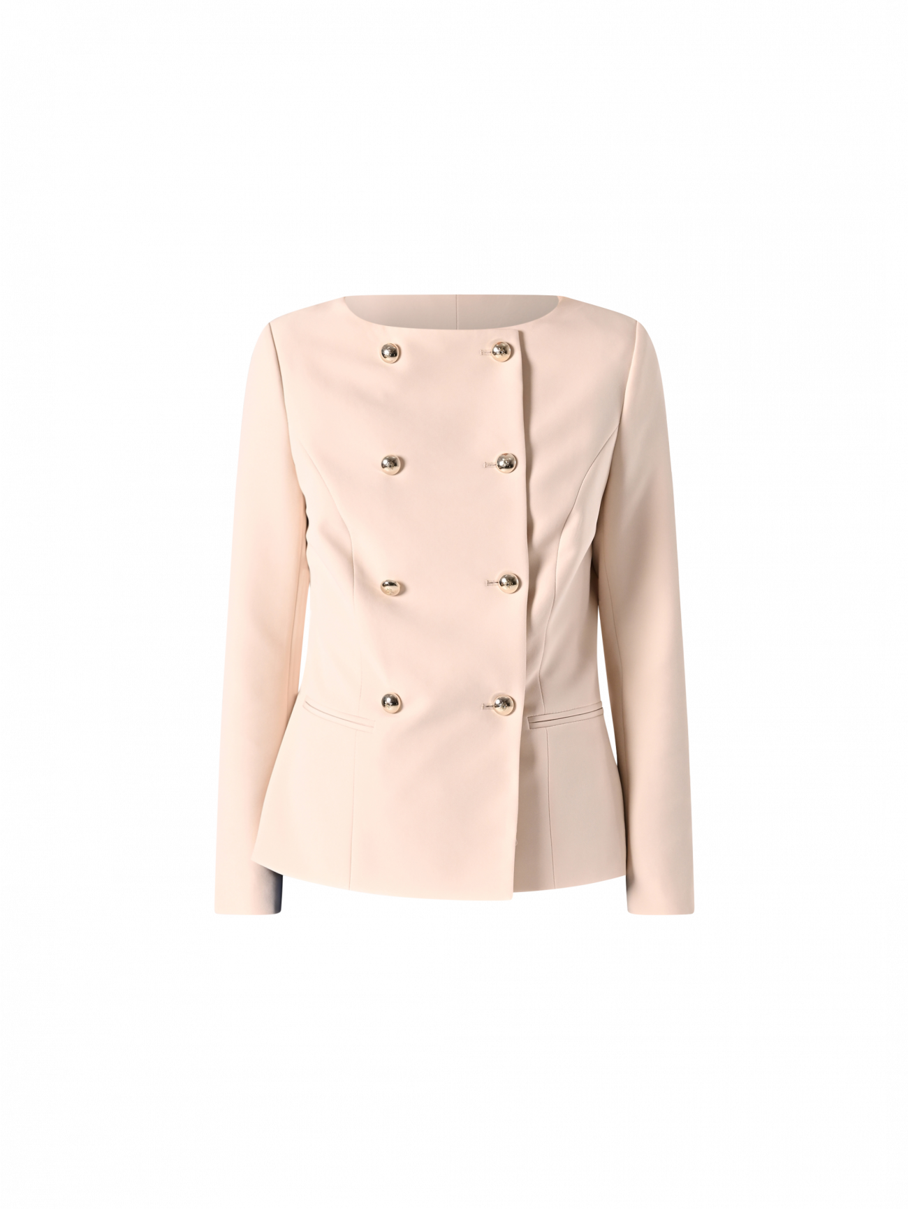 Double-Breasted Jacket in Beige Technical Fabric det_4