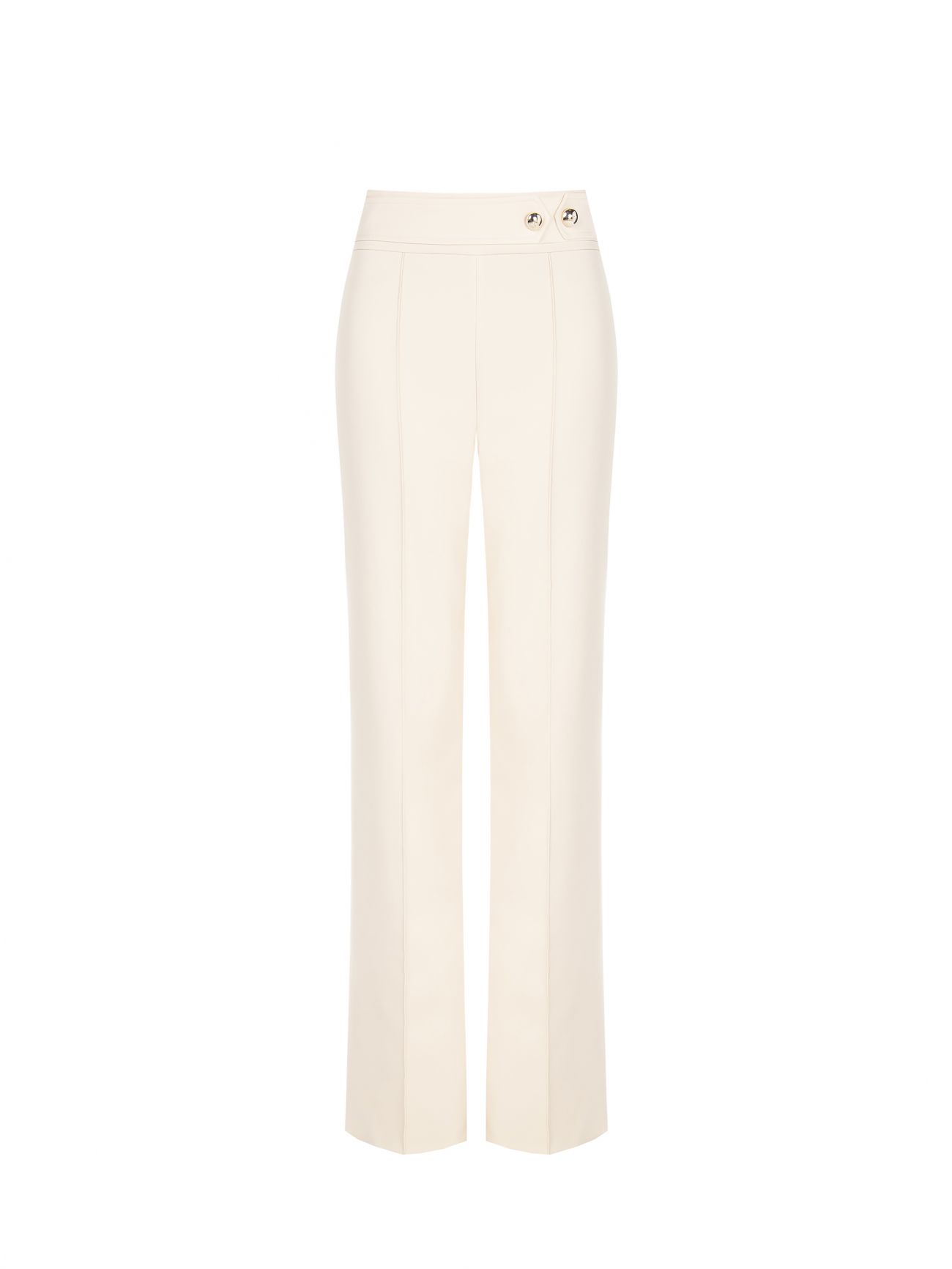 Flared Trousers in Light Beige Technical Fabric det_4