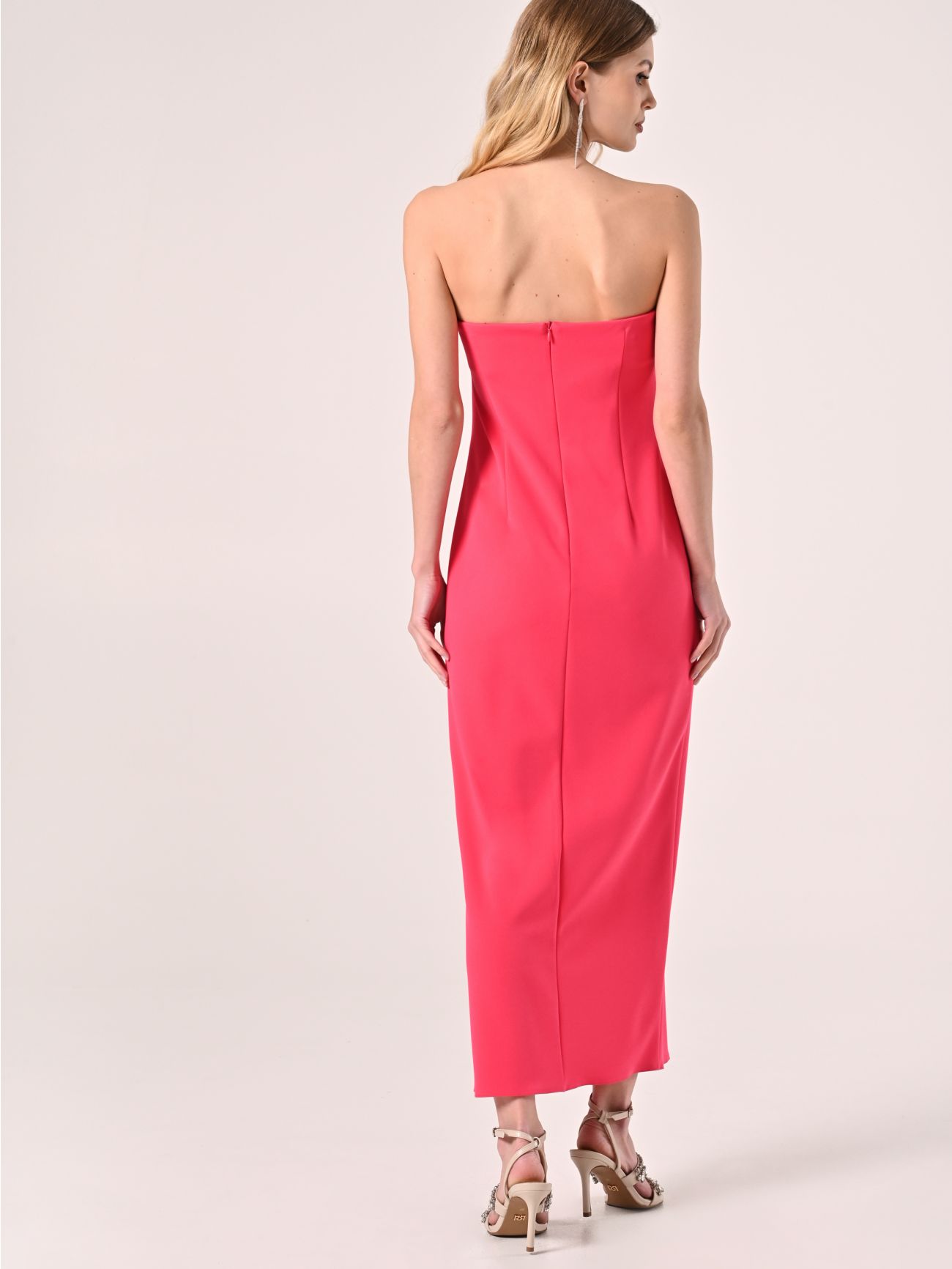 Tubino Midi Fuxia in Scuba mano Crepe det_3