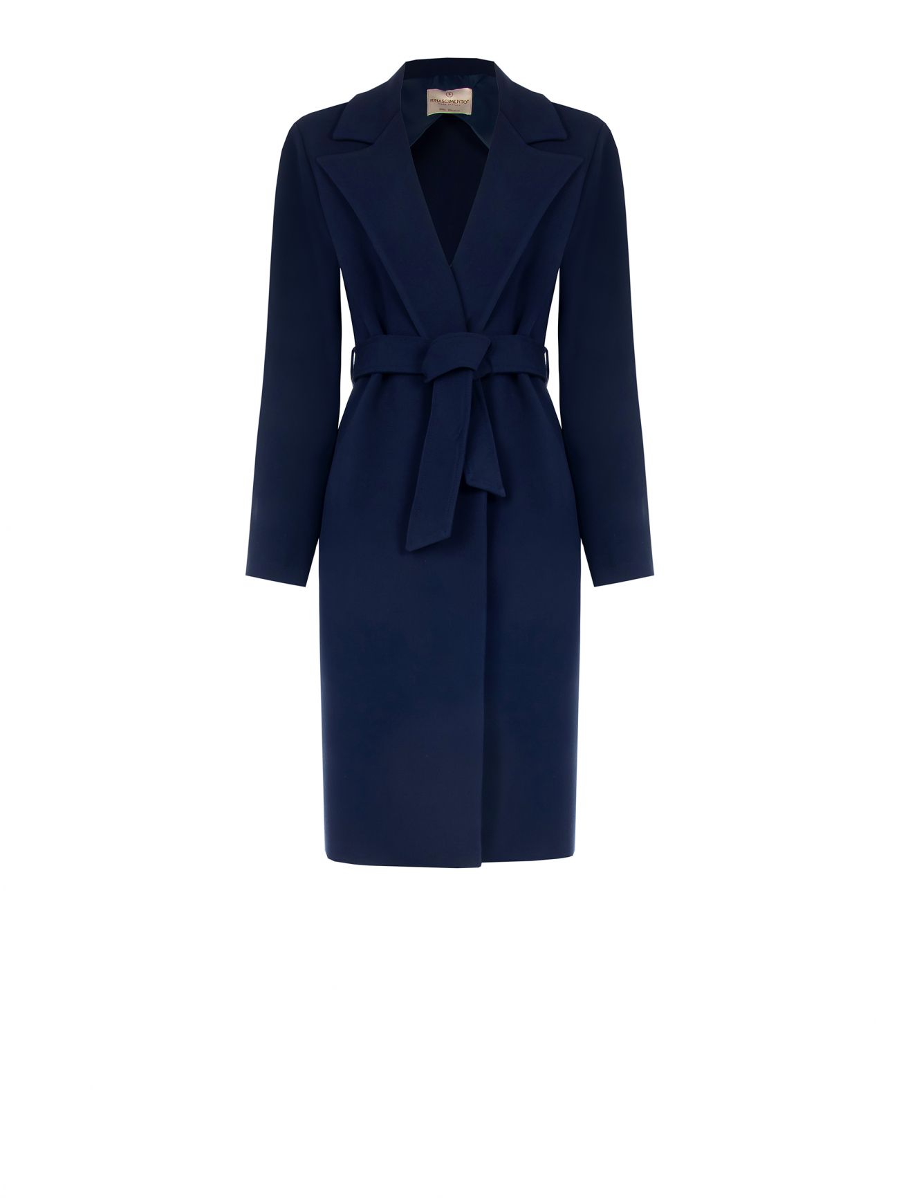 Blue Double Crepe Coat det_4
