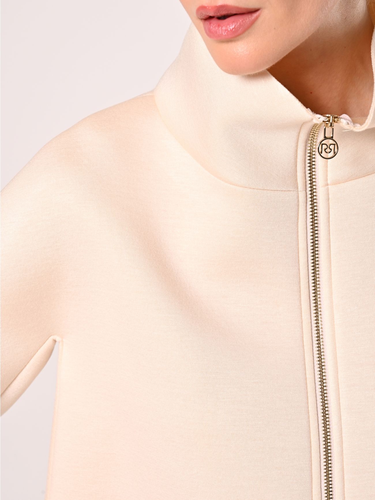 Beige Cape in Scuba Fabric in_i5
