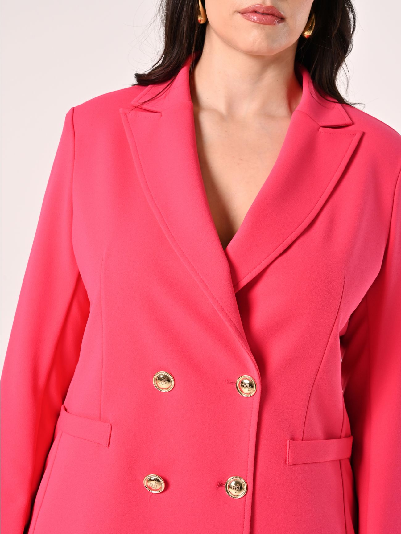 Curvy-Jacke in Fuchsia aus Scuba-Handkreppstoff in_i5