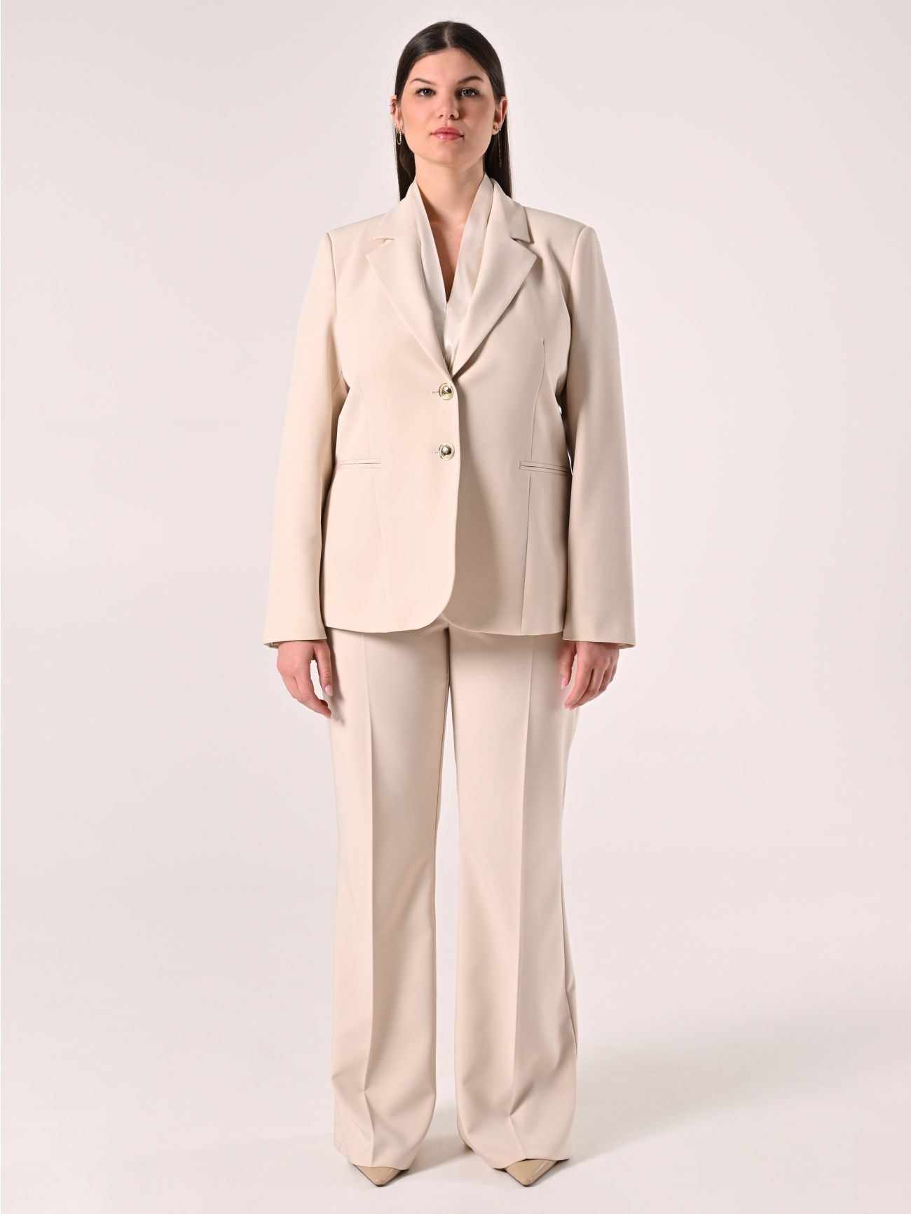 Curvy-Jacke in hellem Beige det_1