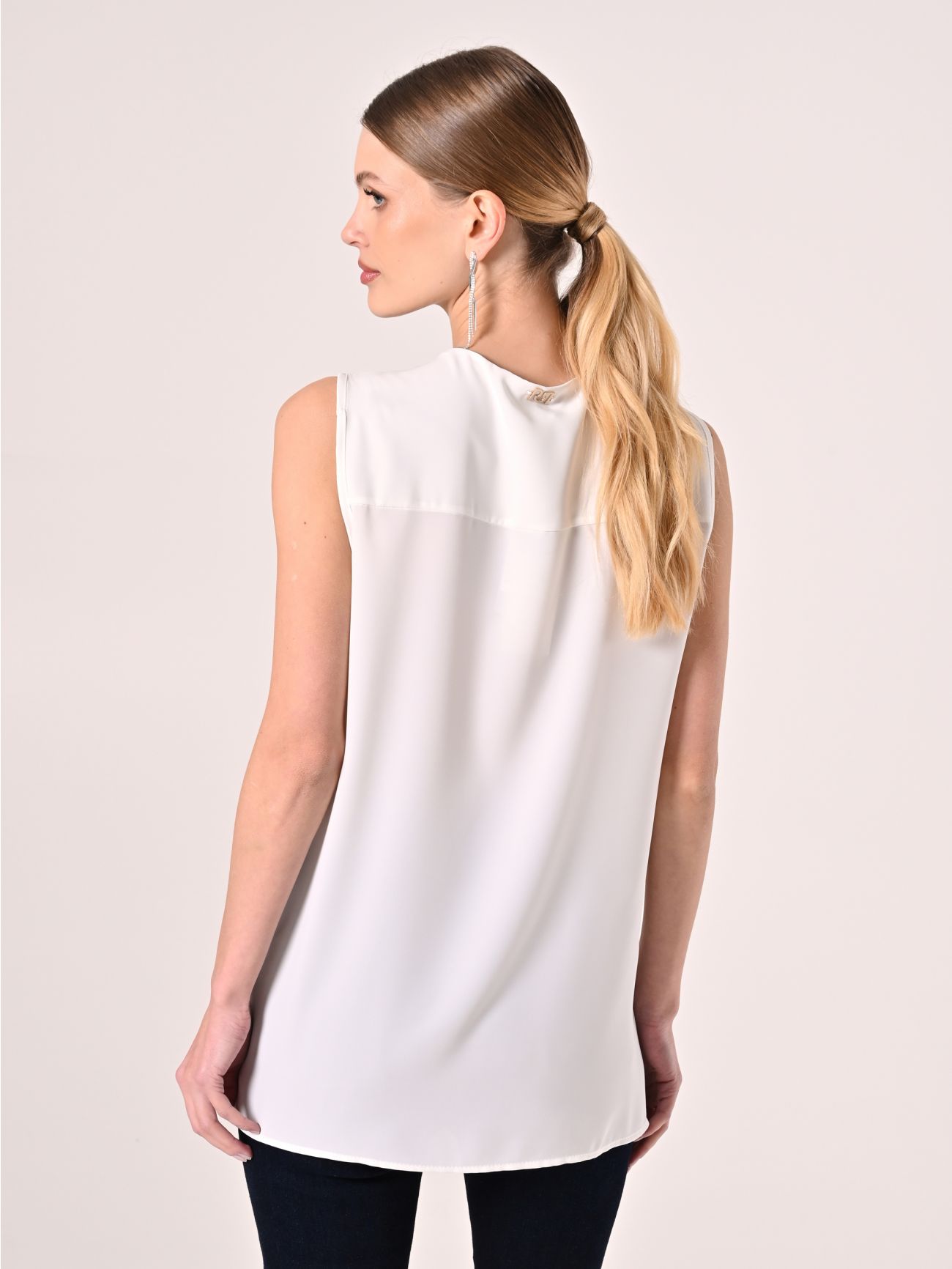 Asymmetrische Bluse in Weiß det_3