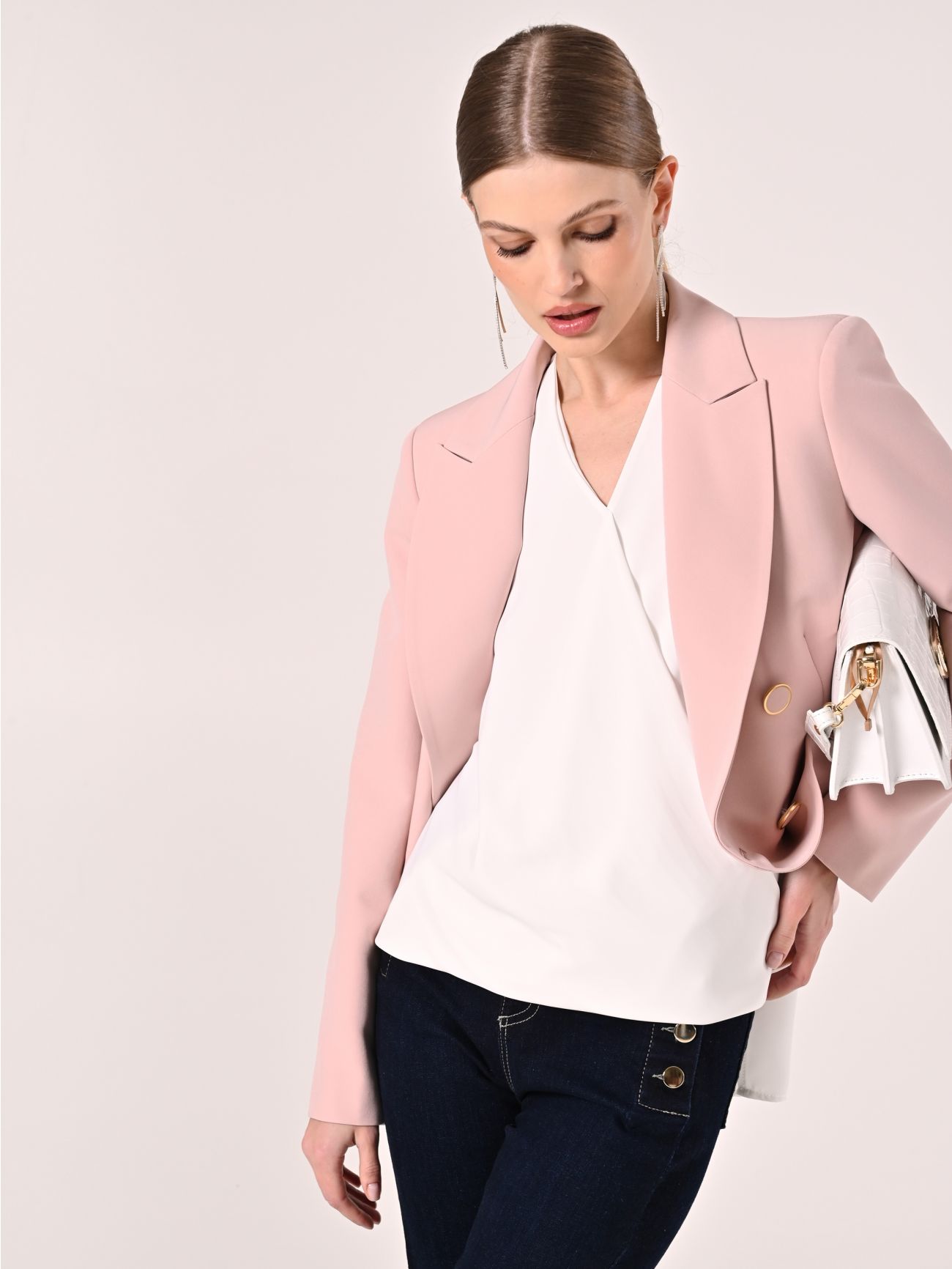 White Asymmetrical Blouse  Rinascimento