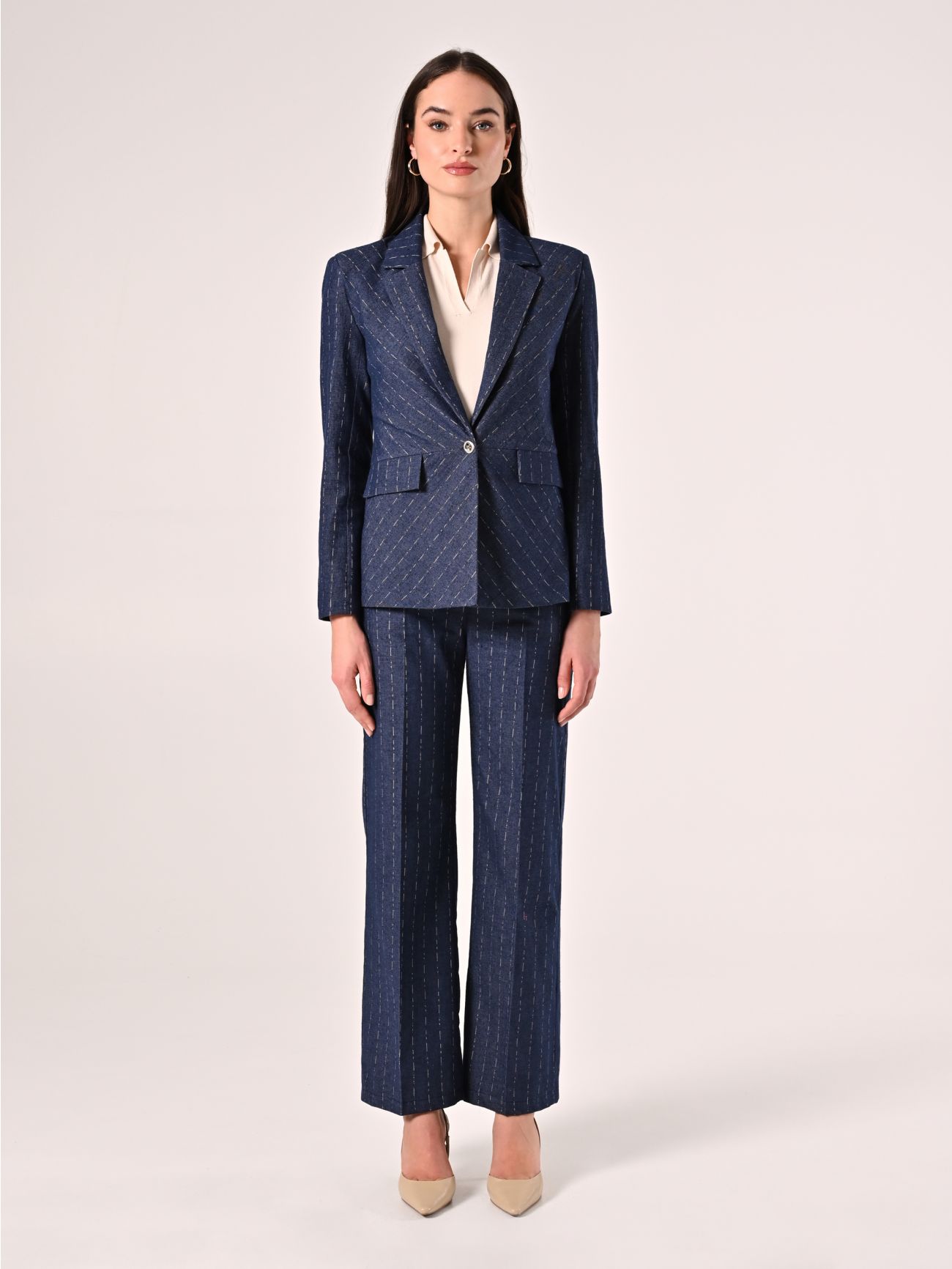 Pinstriped Denim Jacket det_1